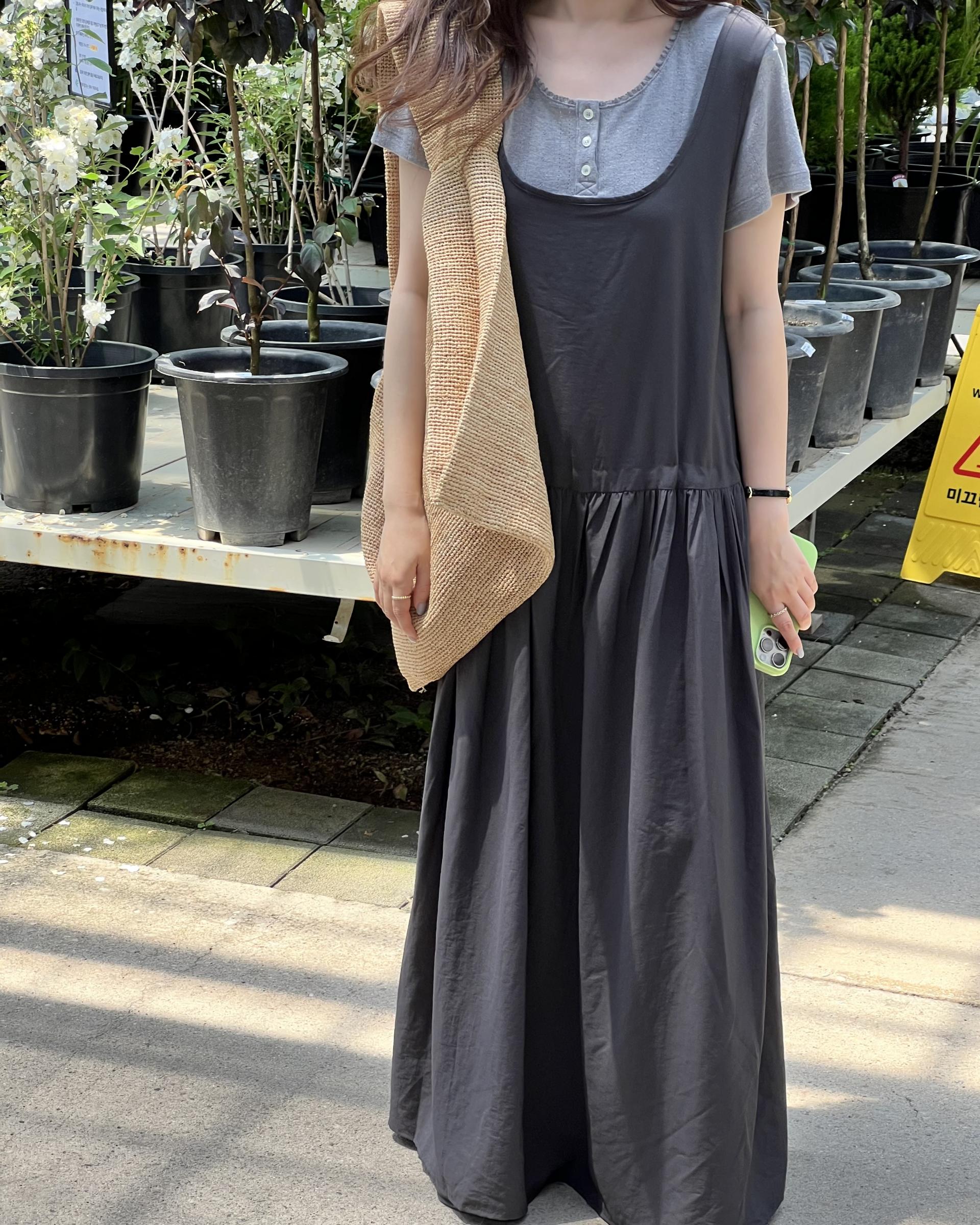 oatmeal dress (charcoal/cream)