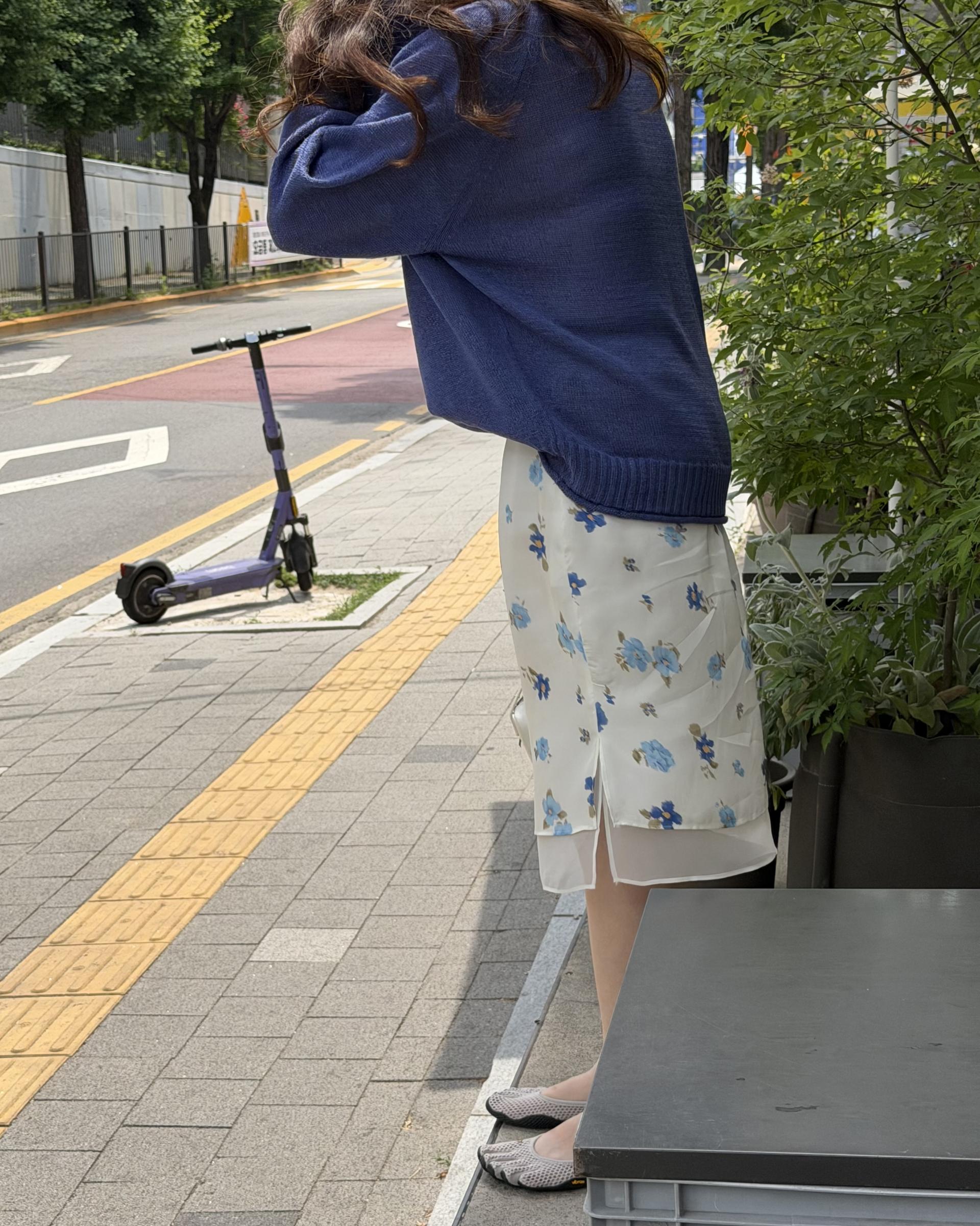 zen flower skirt (cream/mint)