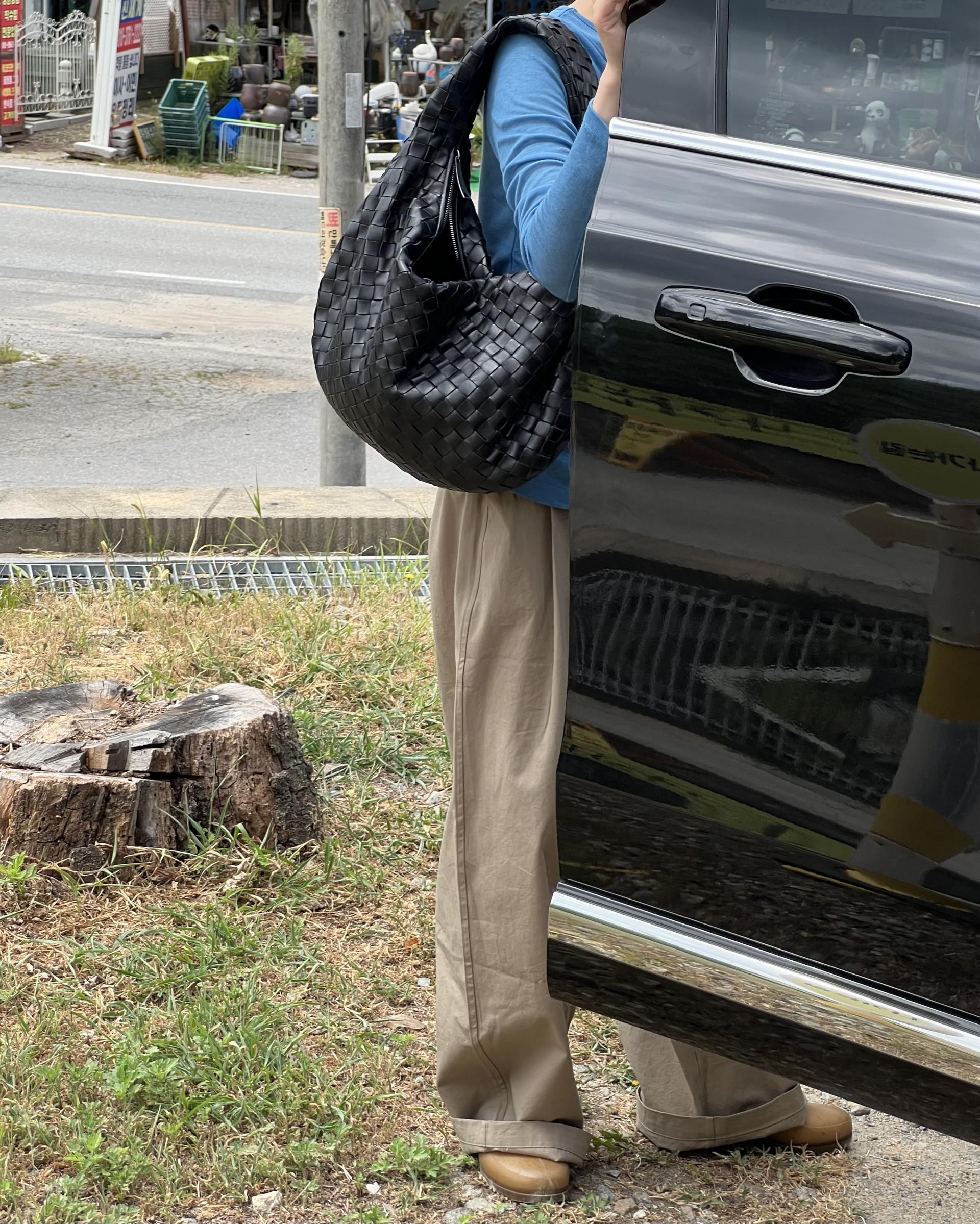 cotton pintuck pants (navy/cream/khaki)