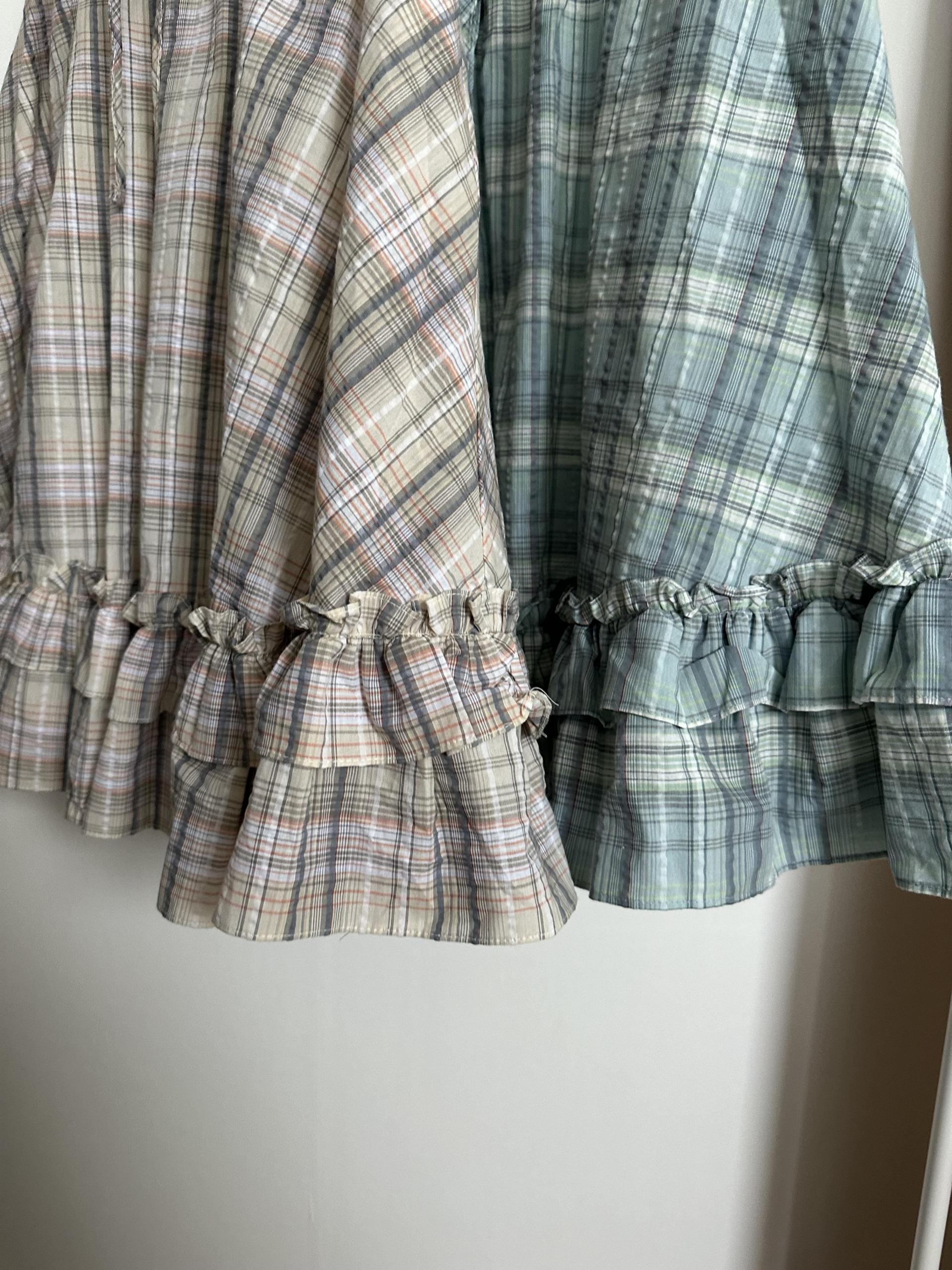 matilda check skirt (right mint/right yellow)