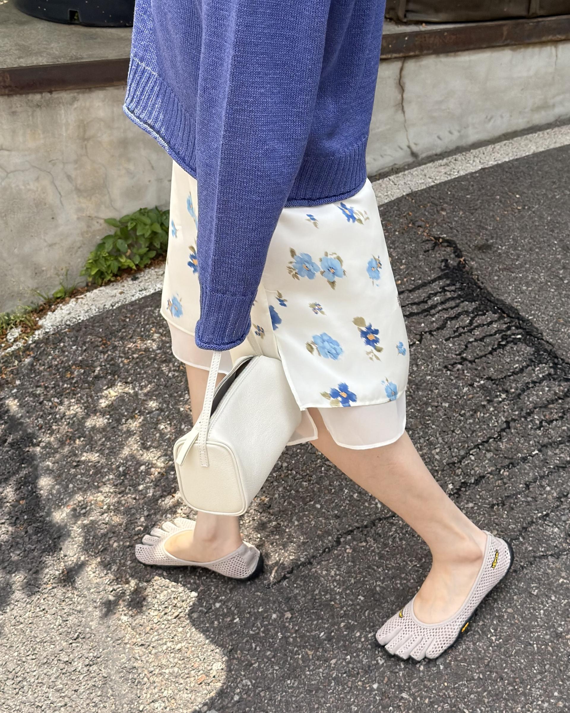 zen flower skirt (cream/mint)