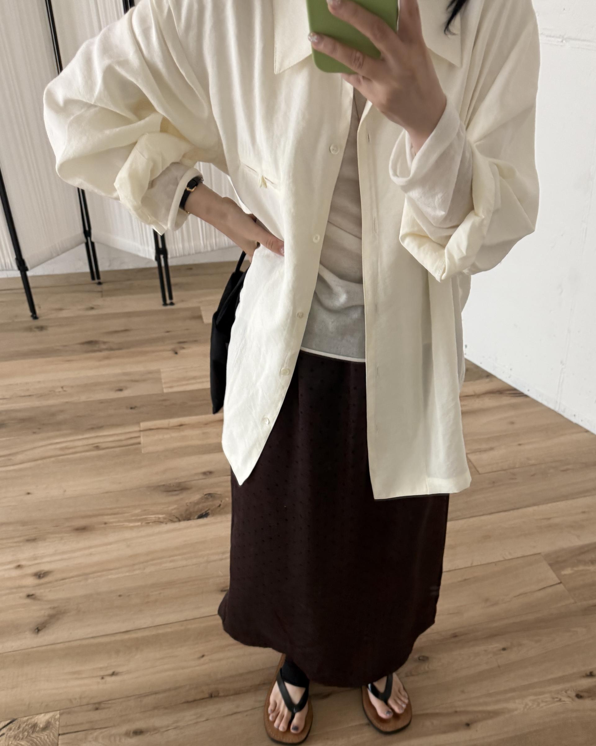 prim button blouse (brown/navy/cream) ์