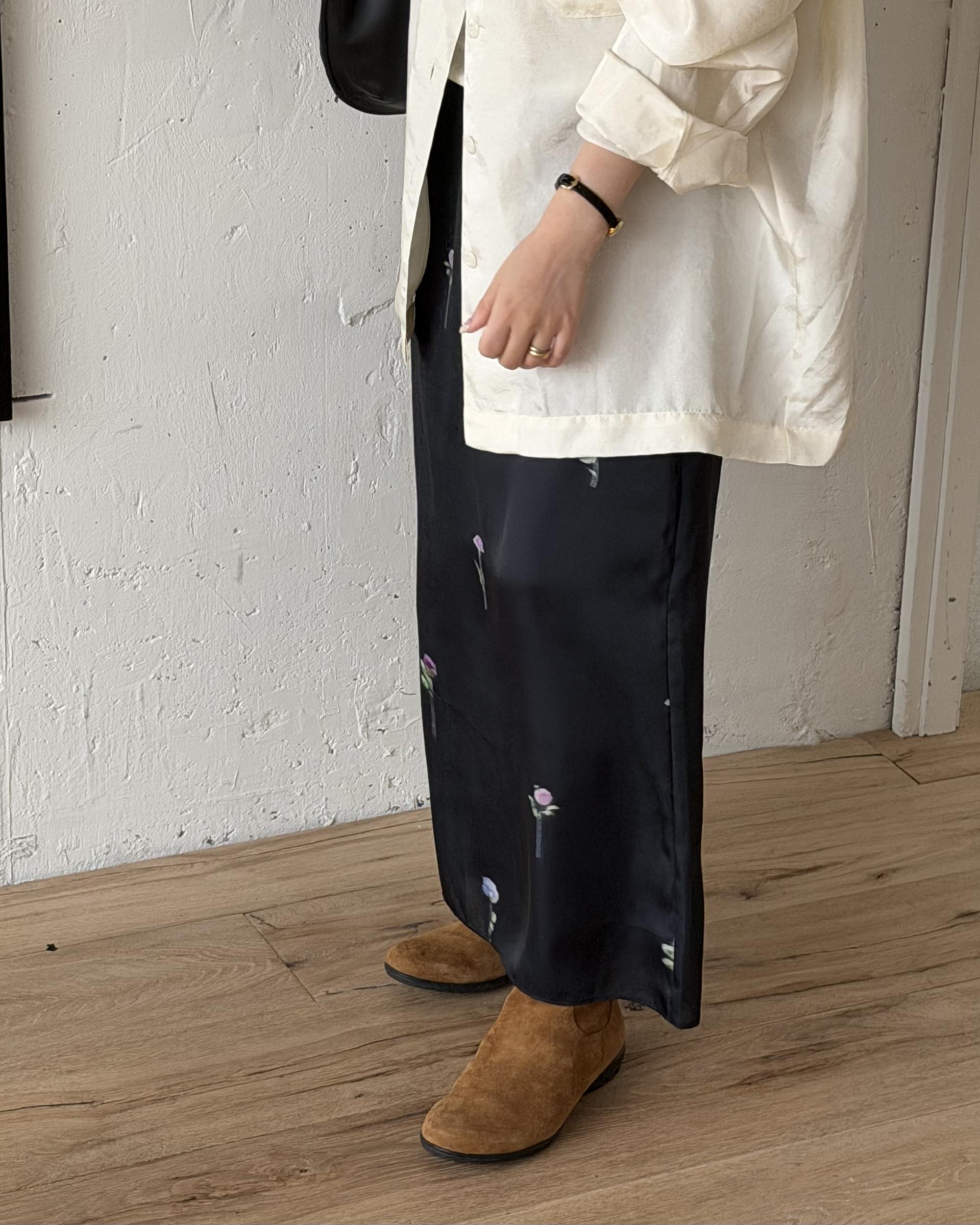 domingo flower skirt (sky blue)