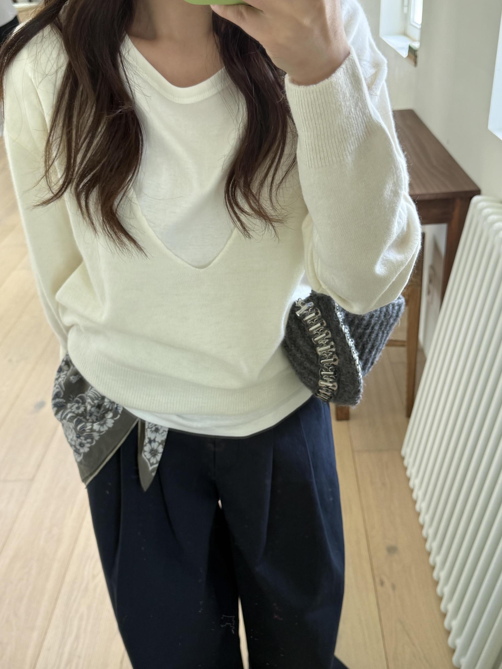 cotton pintuck pants (navy/cream/khaki)