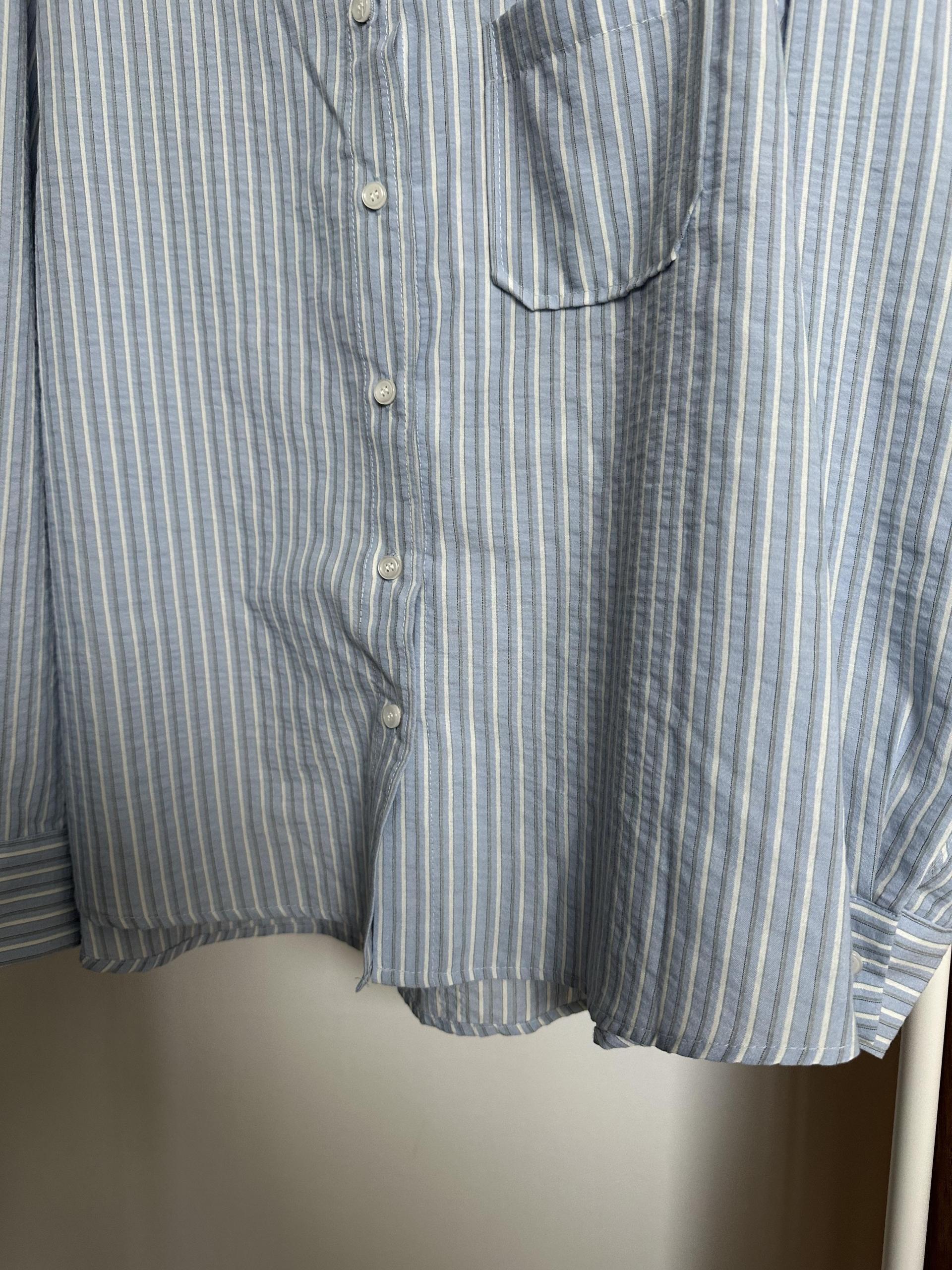 tacit stripe shirt (beige/blue)