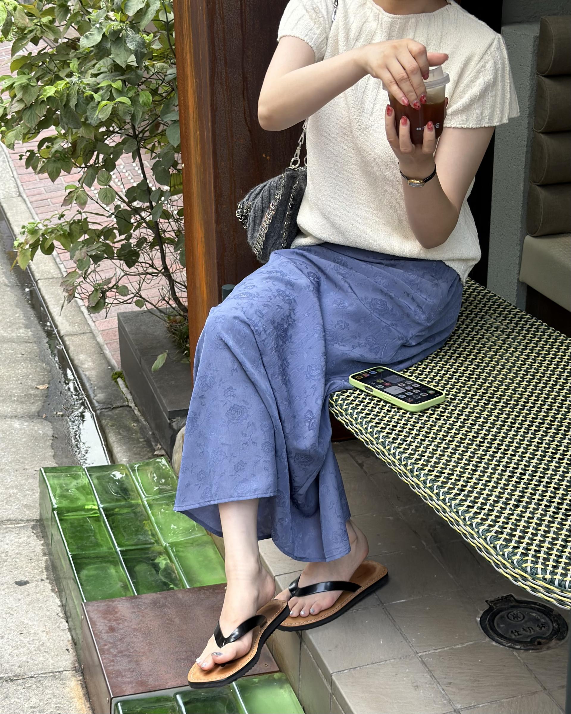 emma half knit (cream/pale grey/charcoal)