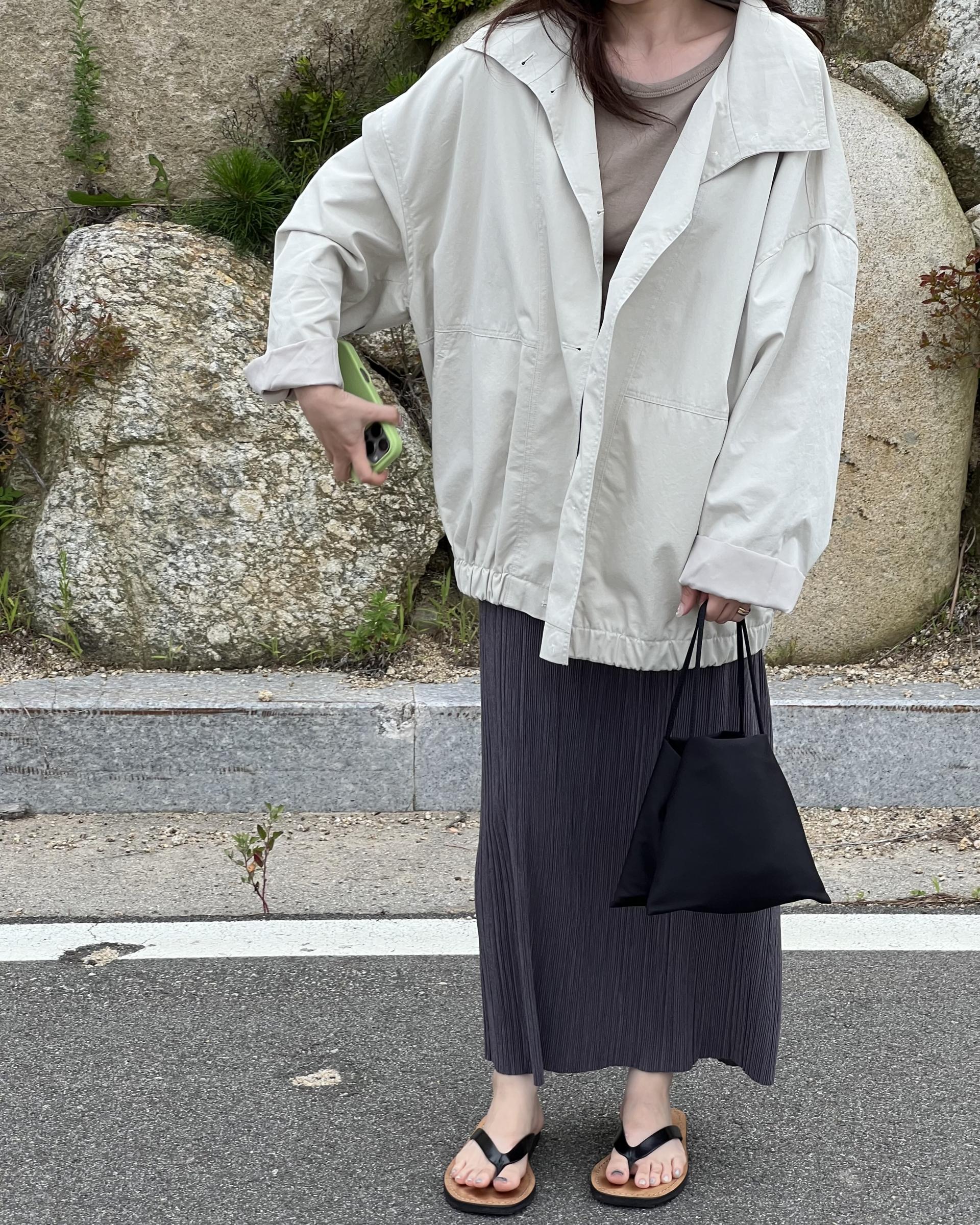 grocery half jumper (cream beige/navy)
