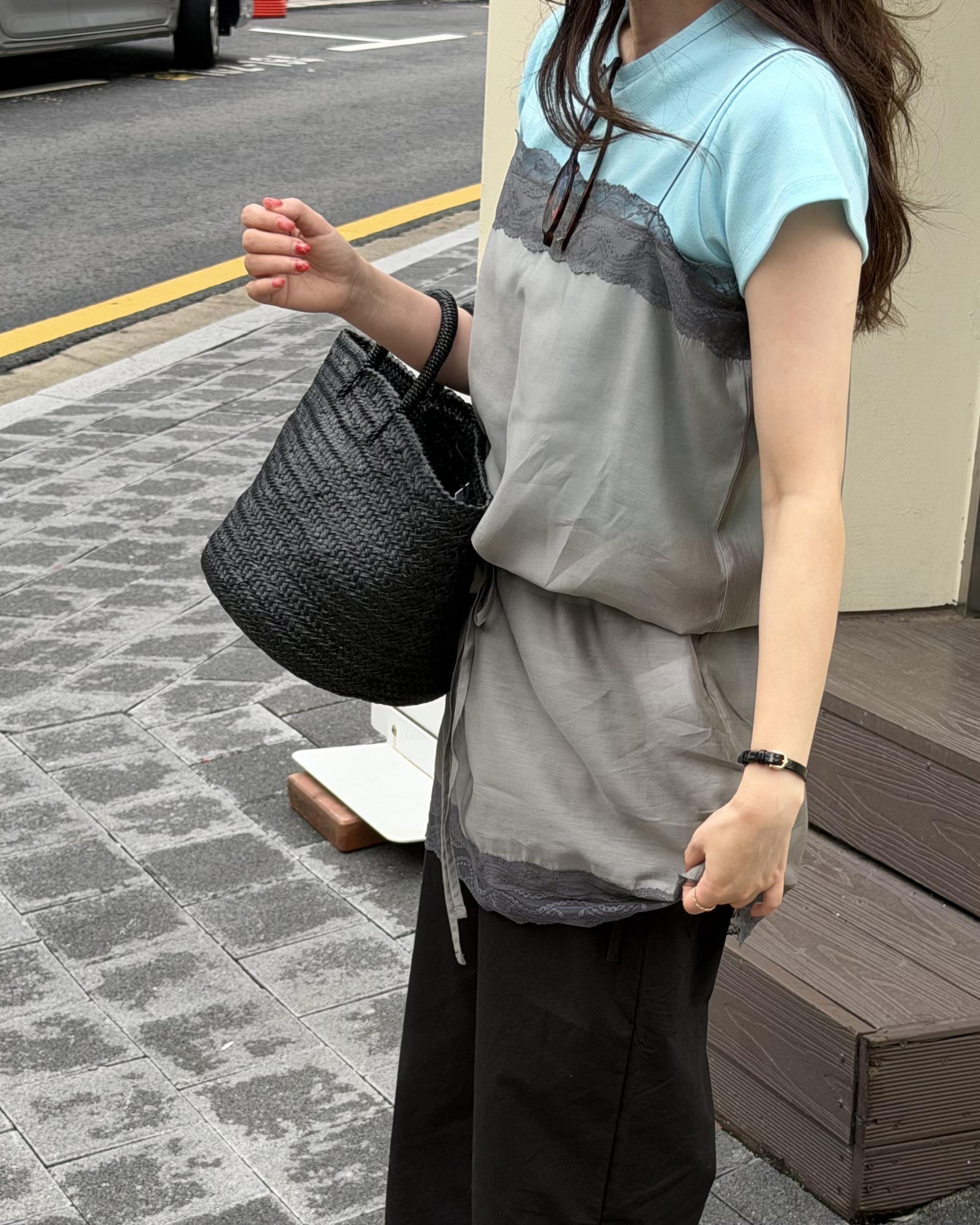madame lace dress (butter/grey)