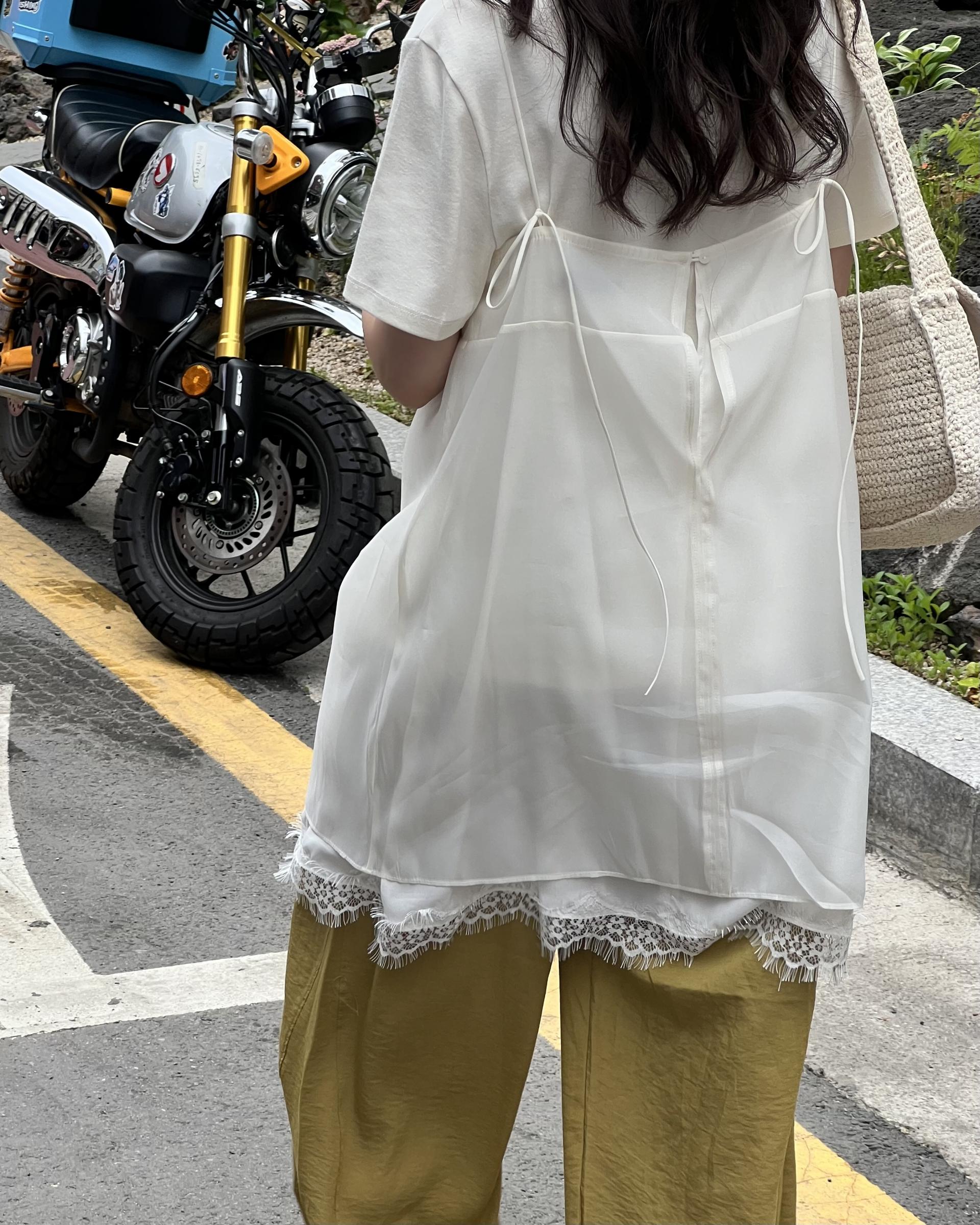 sheer layered dress (cream/dusty pink)