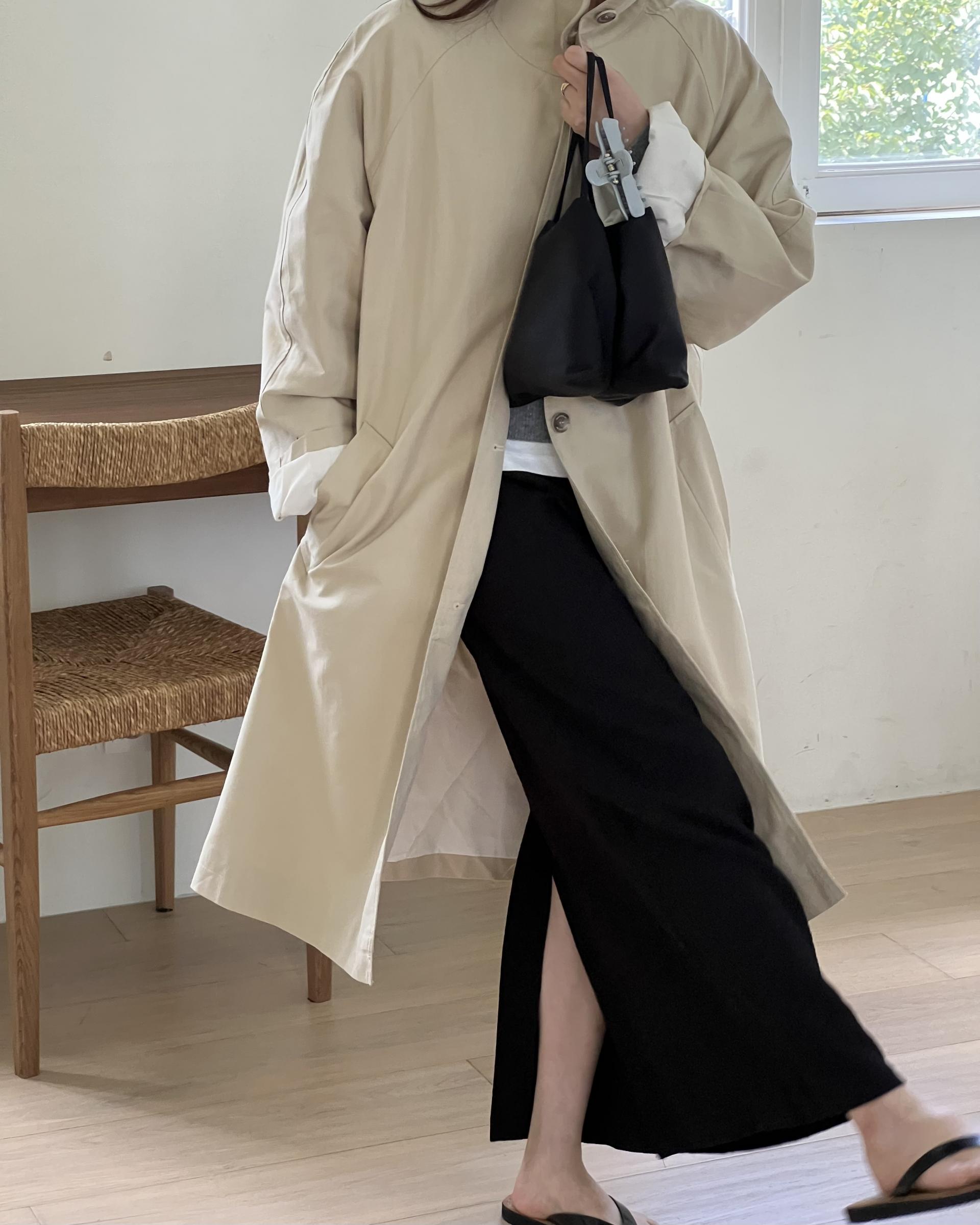 base wrinkle skirt (black/cream)