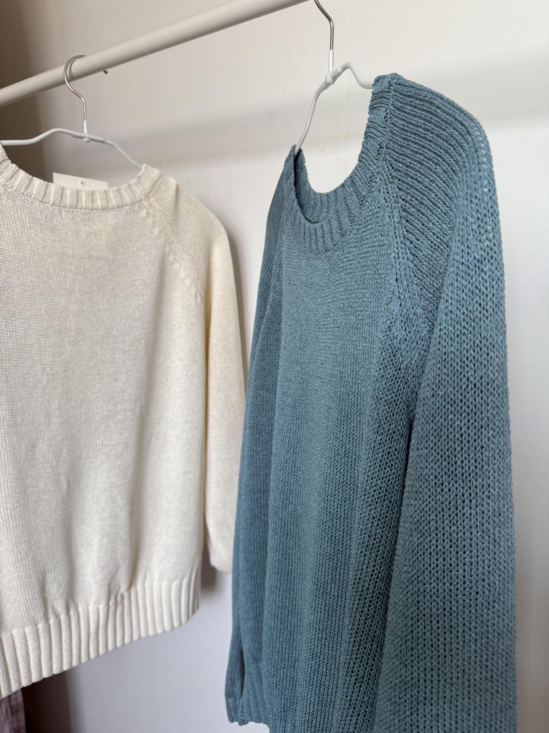 meet round knit(turkish blue/cream)