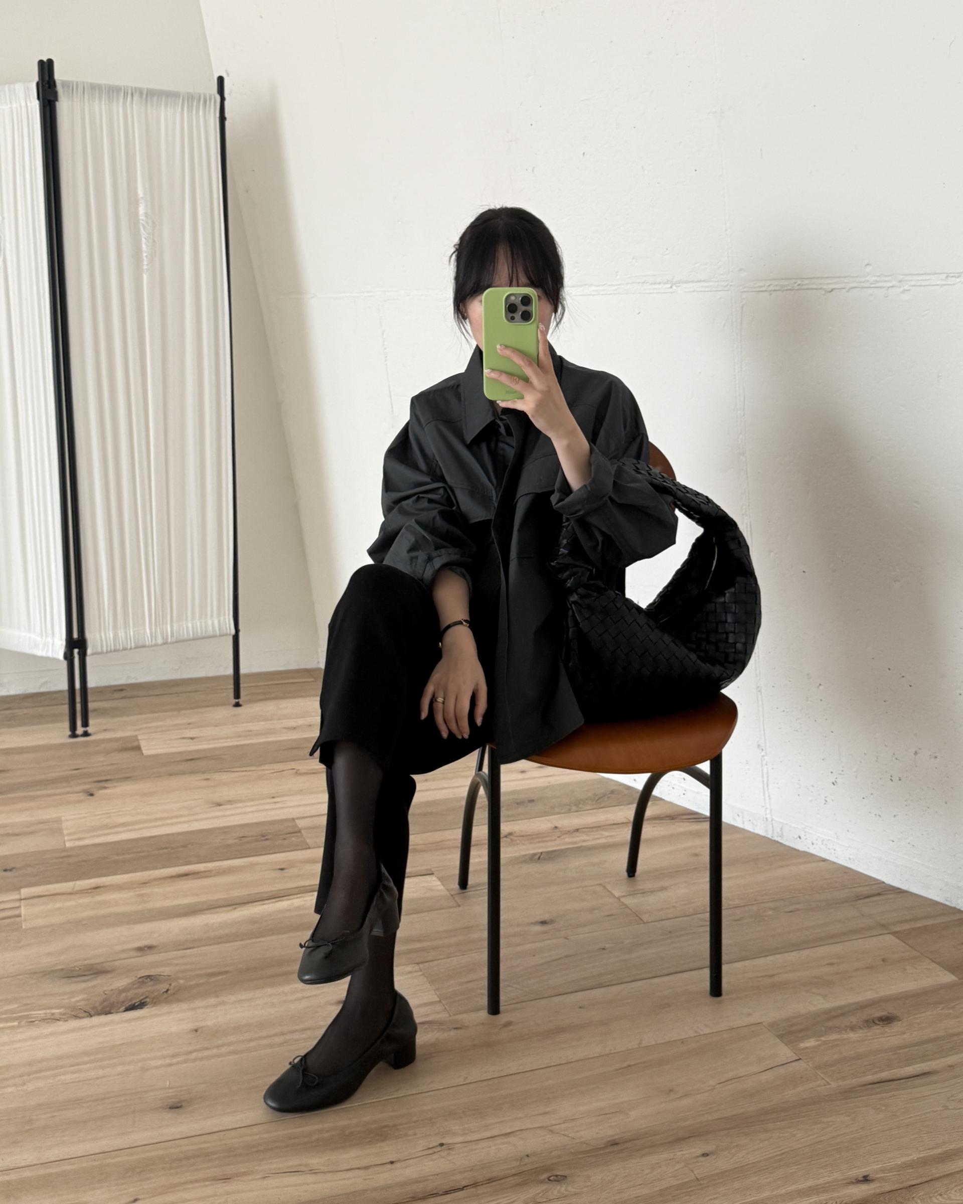over pocket shirt (mint/charcoal)