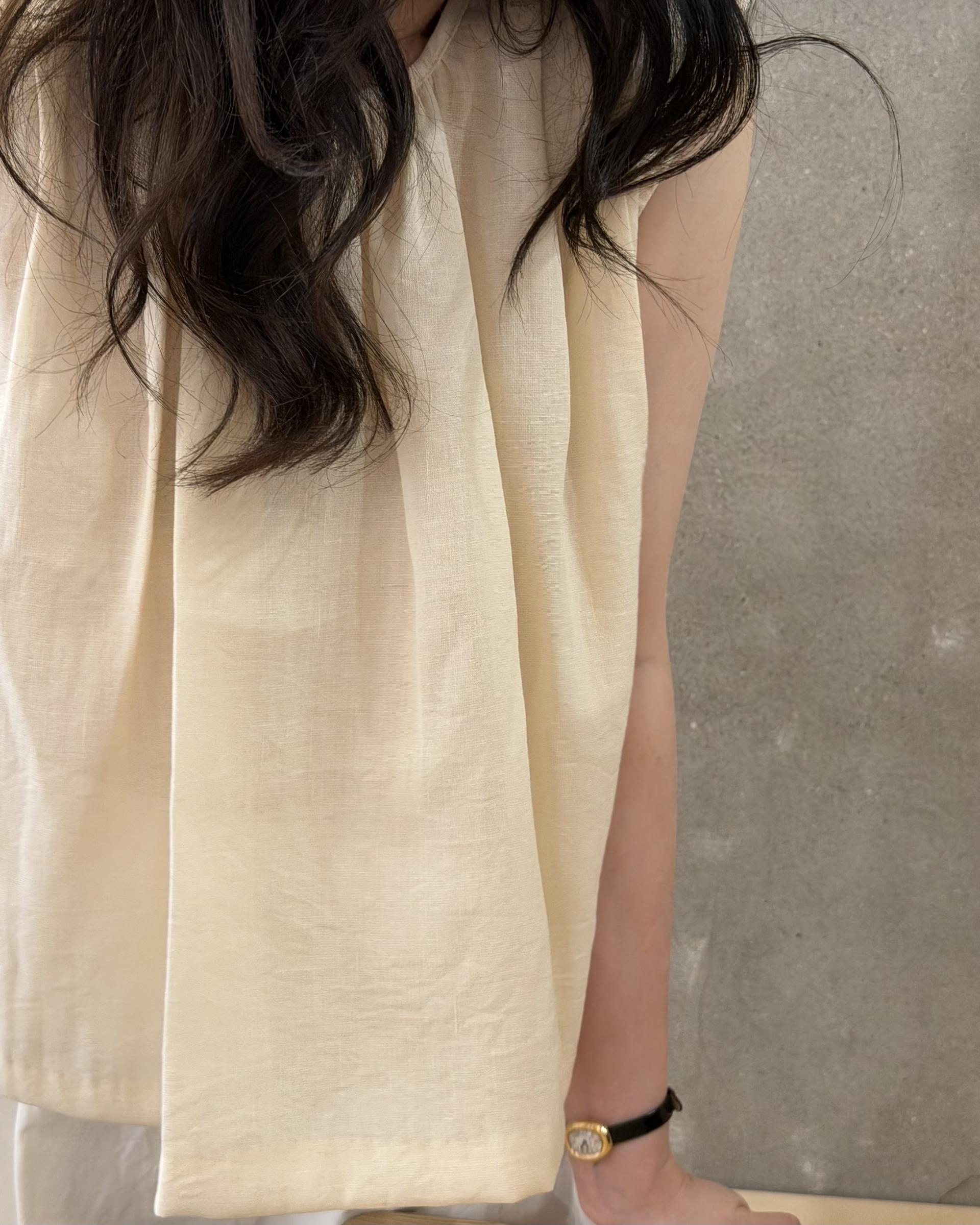 moris blouse (brown/cream)