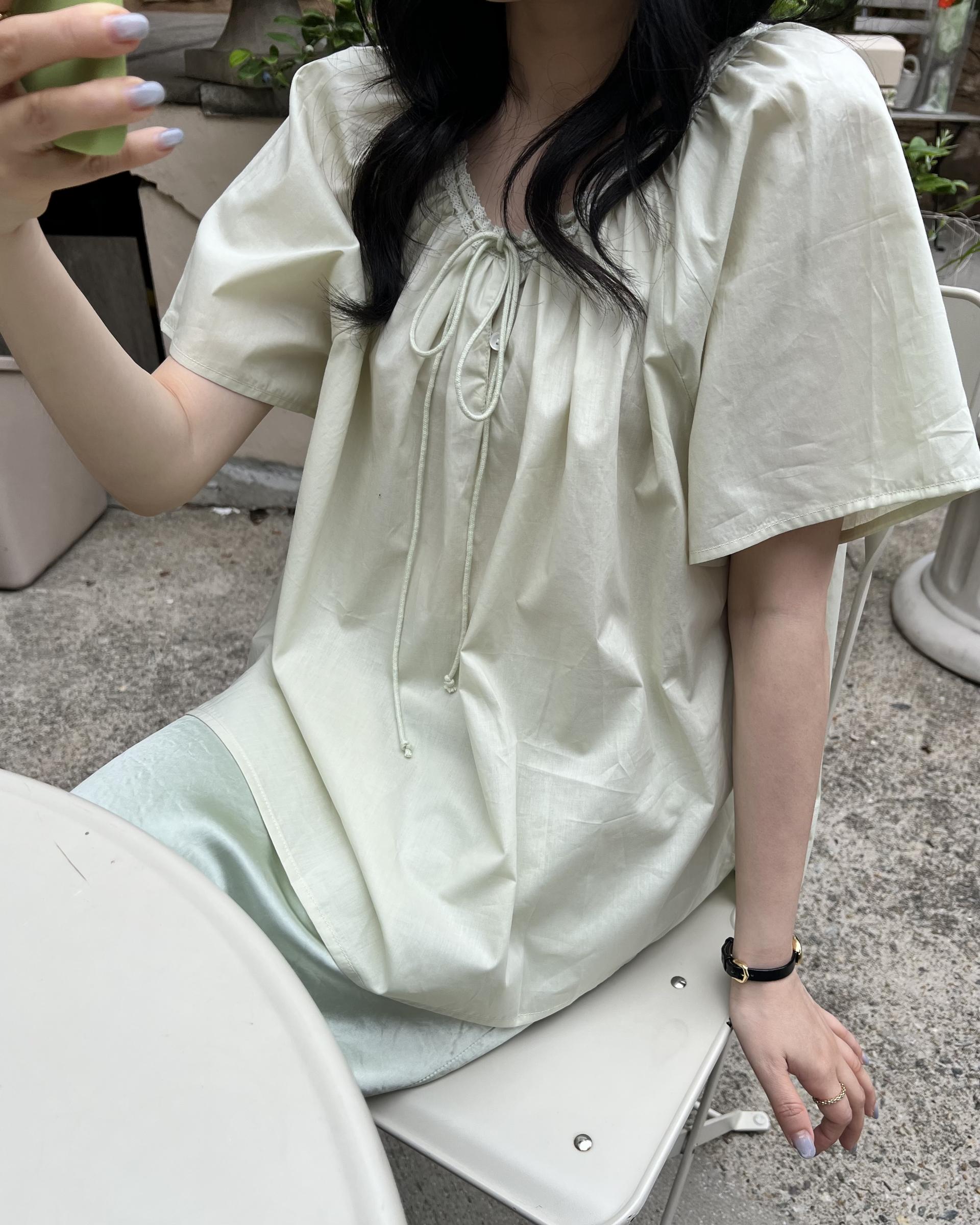 botanic blouse (mint/white)