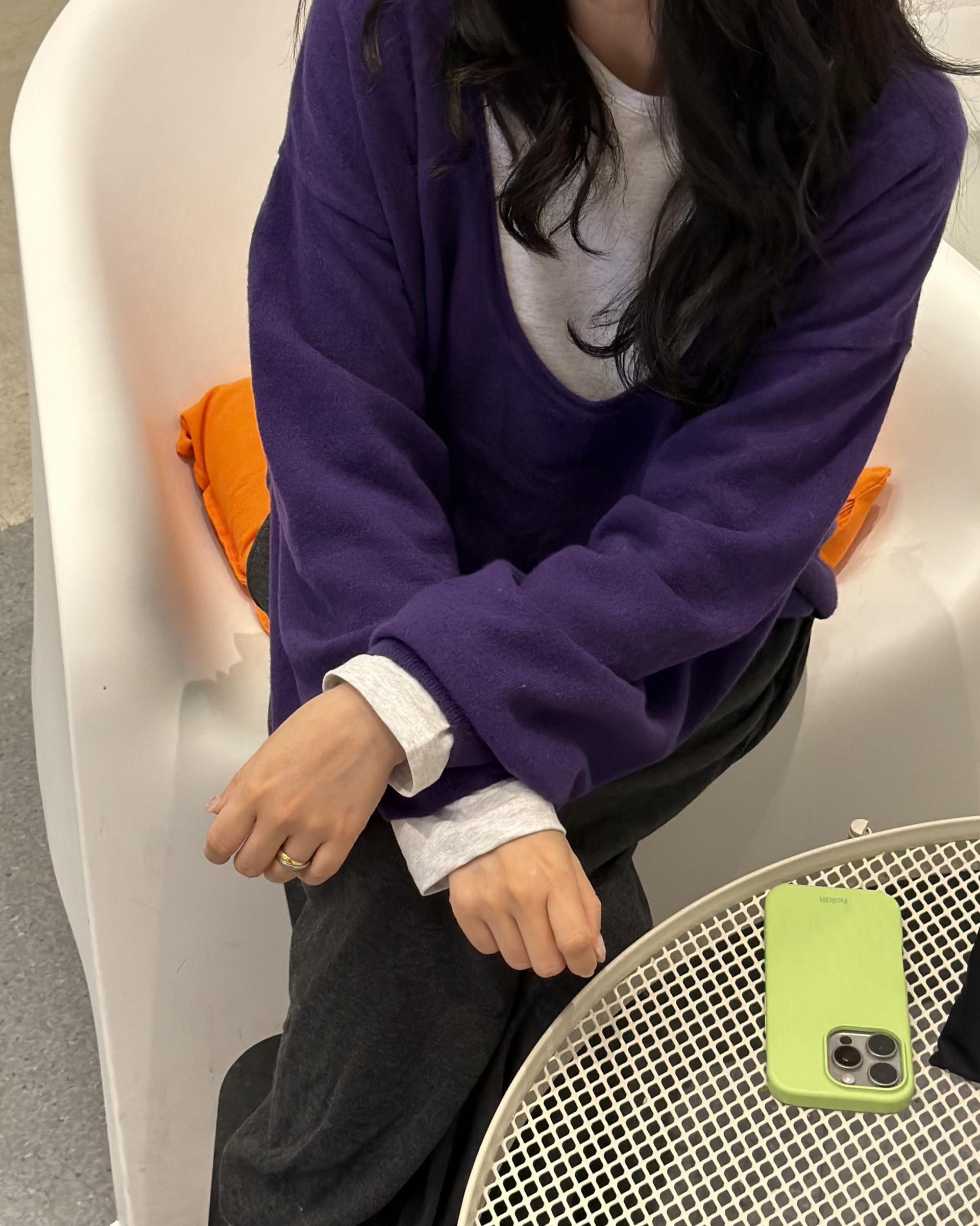 fuego u-neck knit (purple/charcoal/blue)