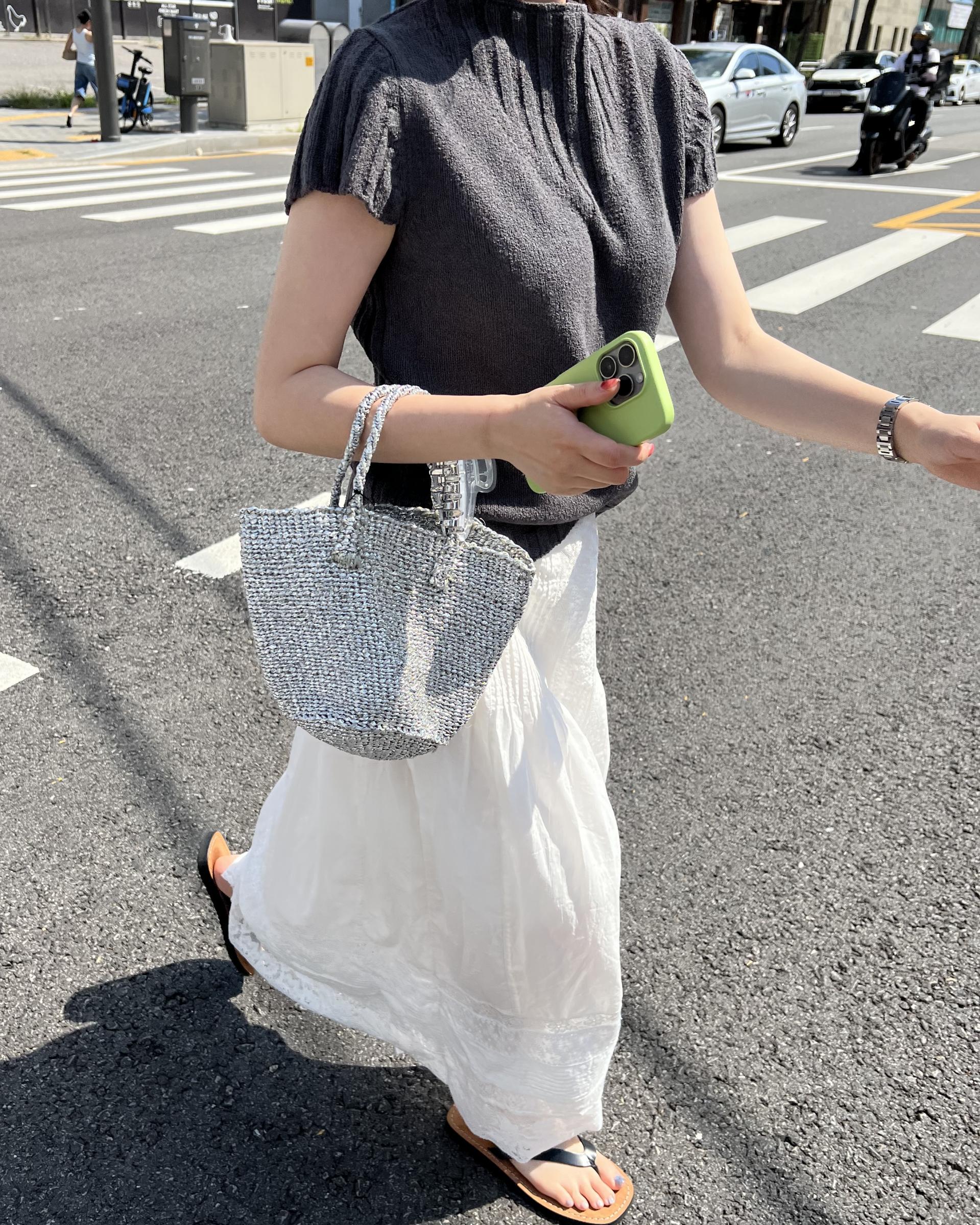 emma half knit (cream/pale grey/charcoal)