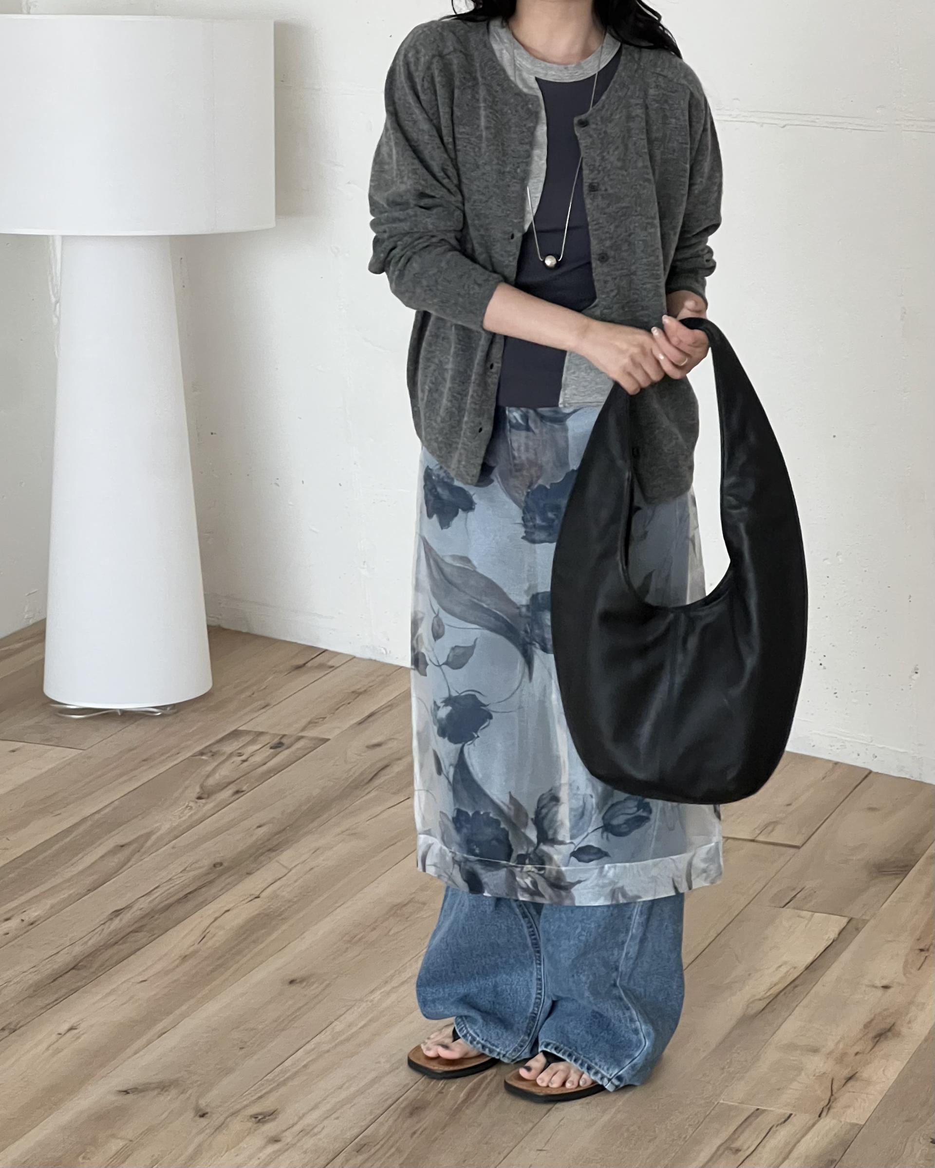 bowl round cardigan (grey/khaki/red)