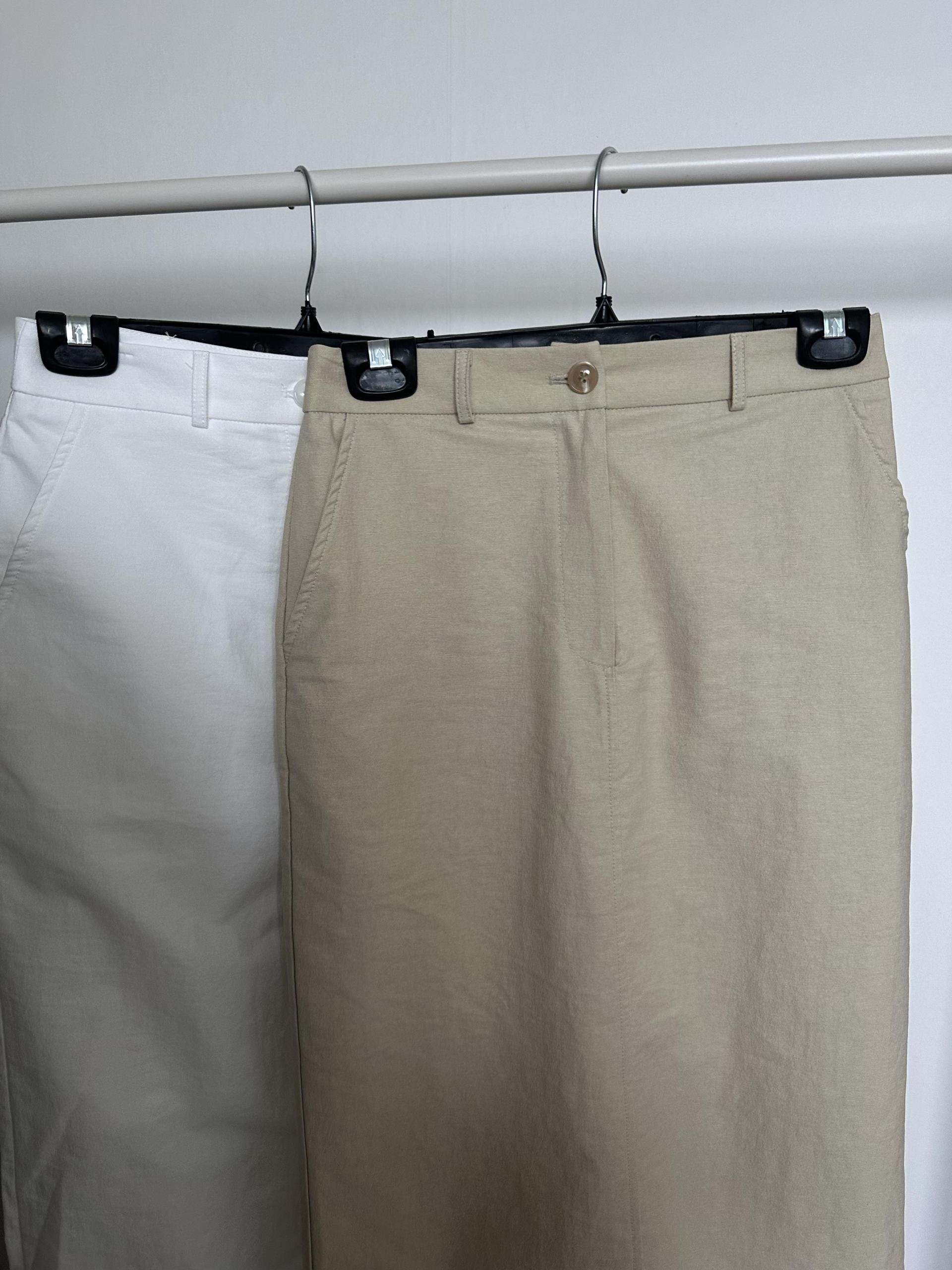 creme cotton skirt (beige/white)