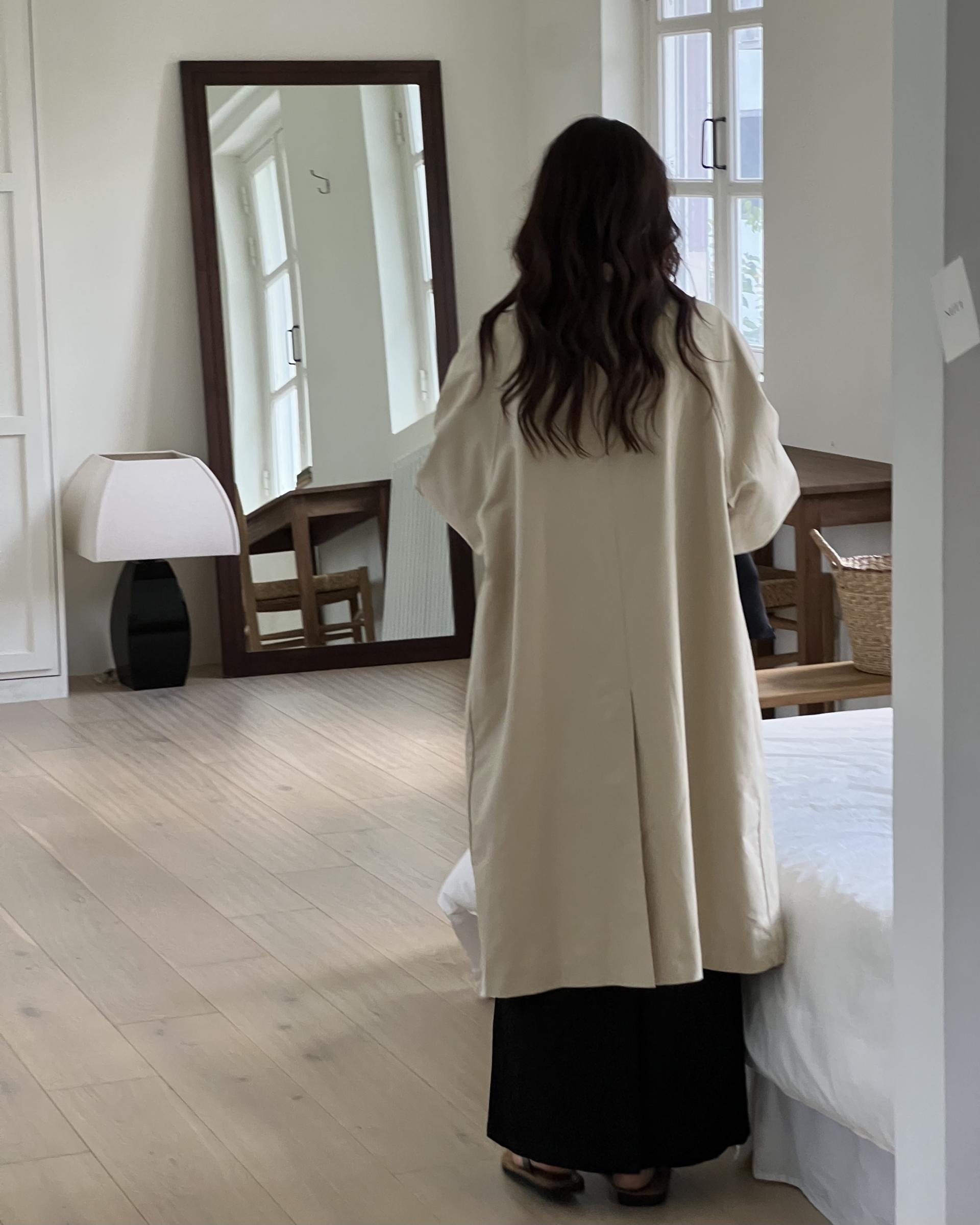post single trench coat (beige)