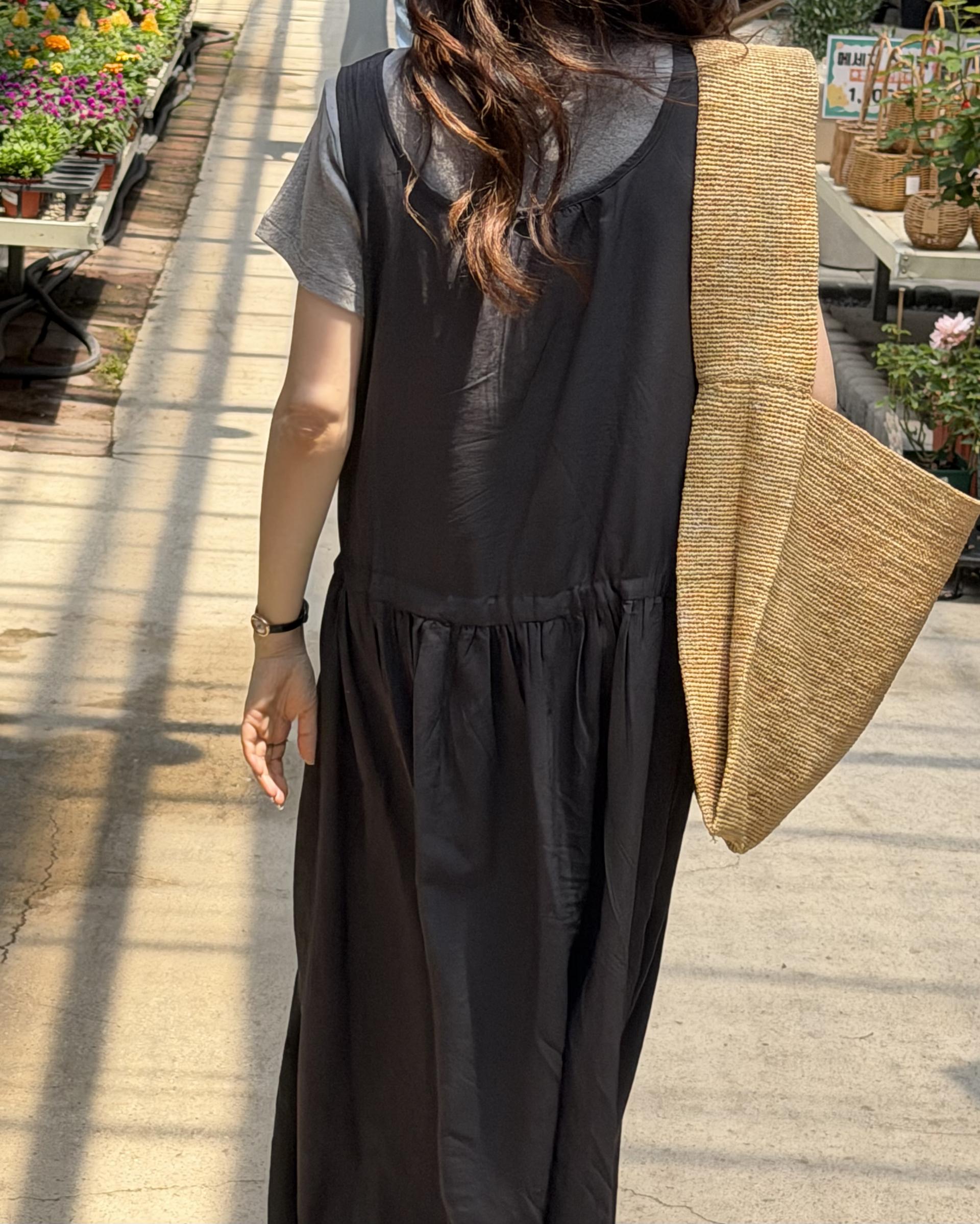 oatmeal dress (charcoal/cream)