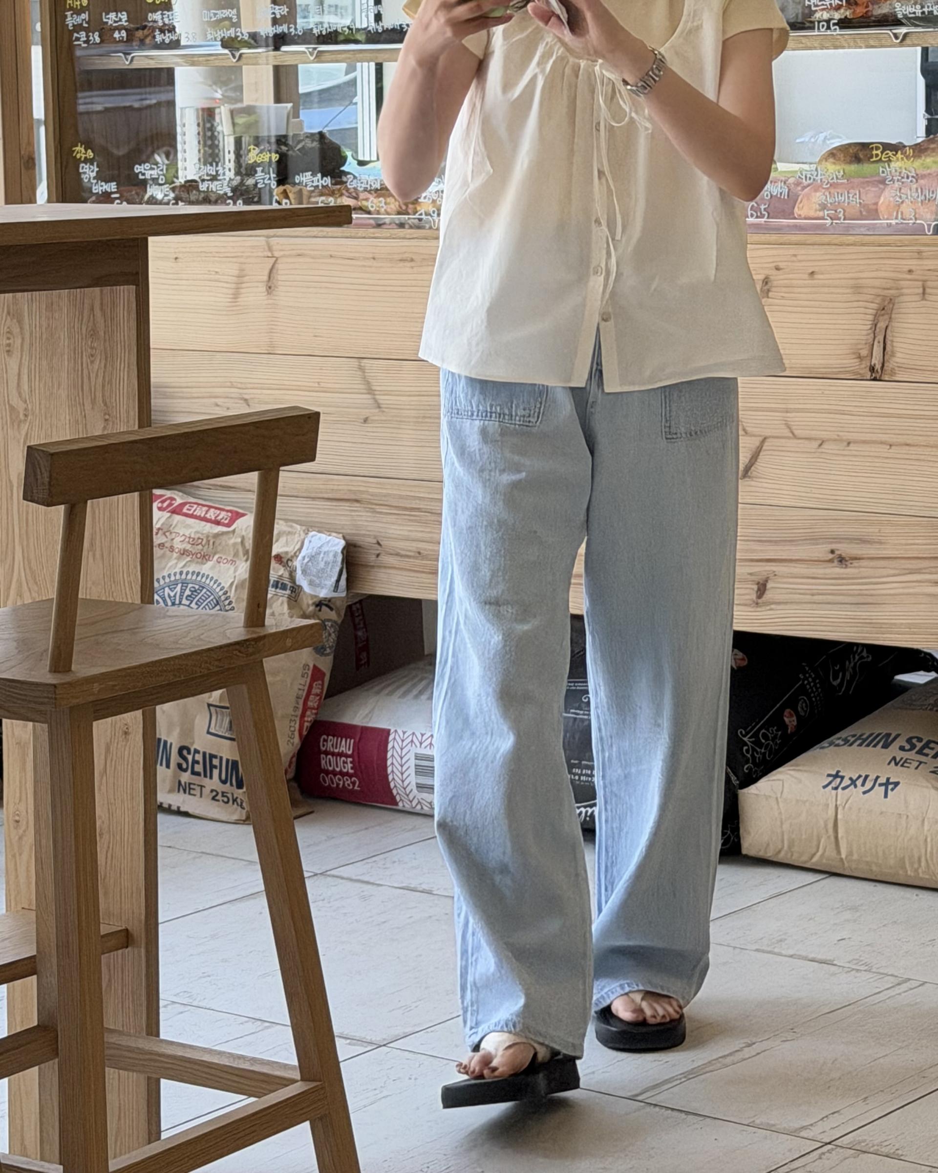 dew blouse (charcoal/white)