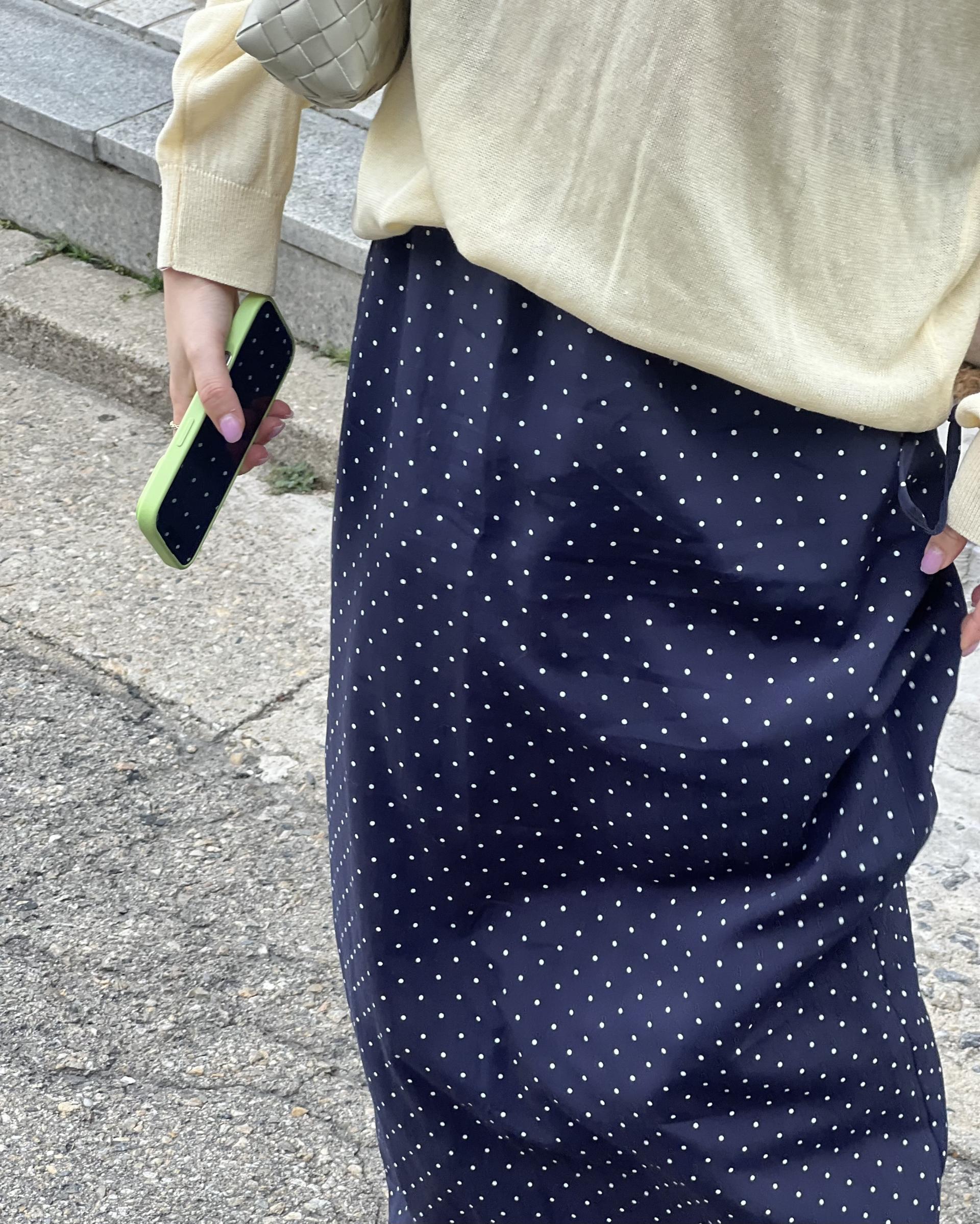 dot maxi skirt