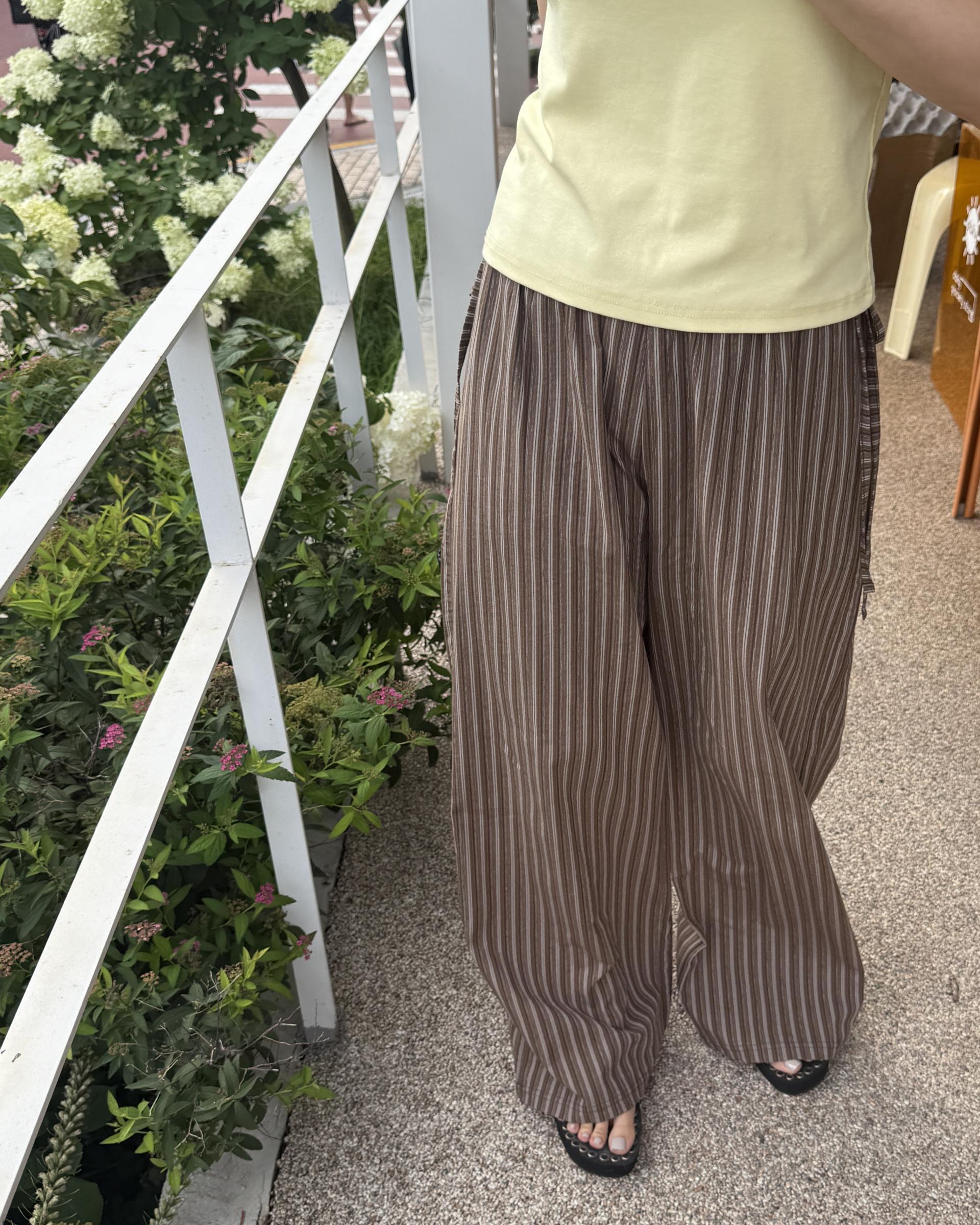 zinny stripe pants (blue/brown)