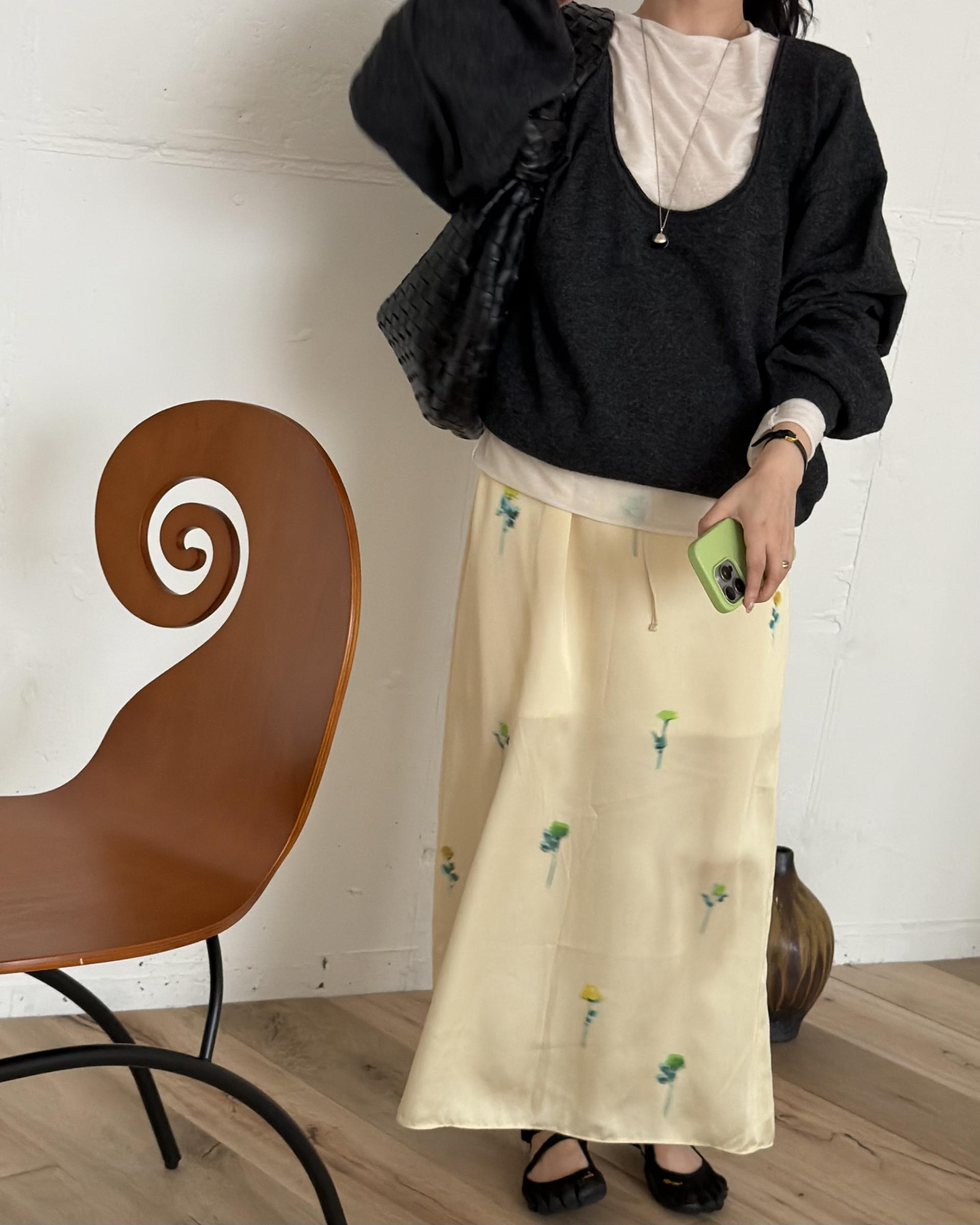 domingo flower skirt (sky blue)