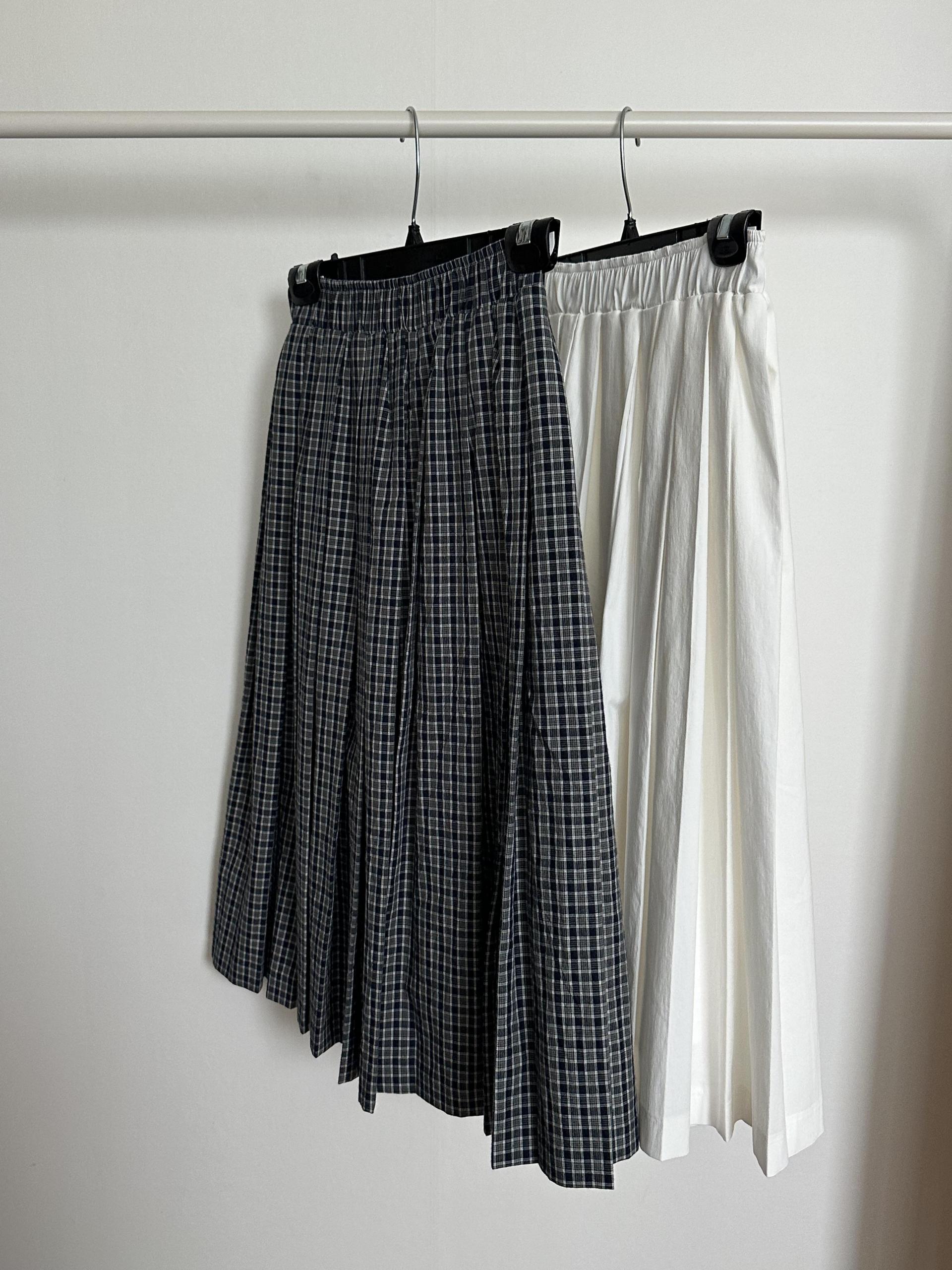 madeleine pleats skirt (check/cream)
