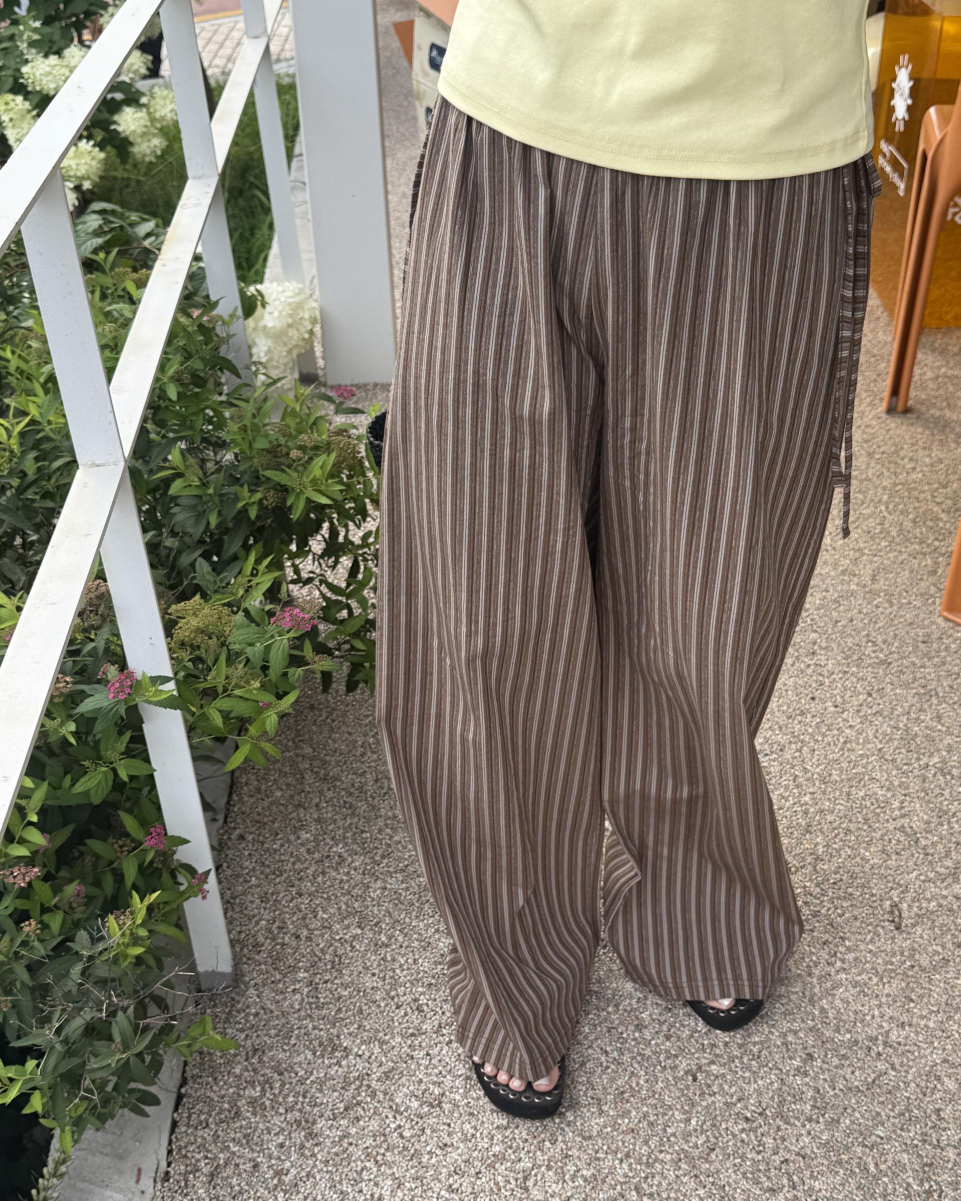 zinny stripe pants (blue/brown)