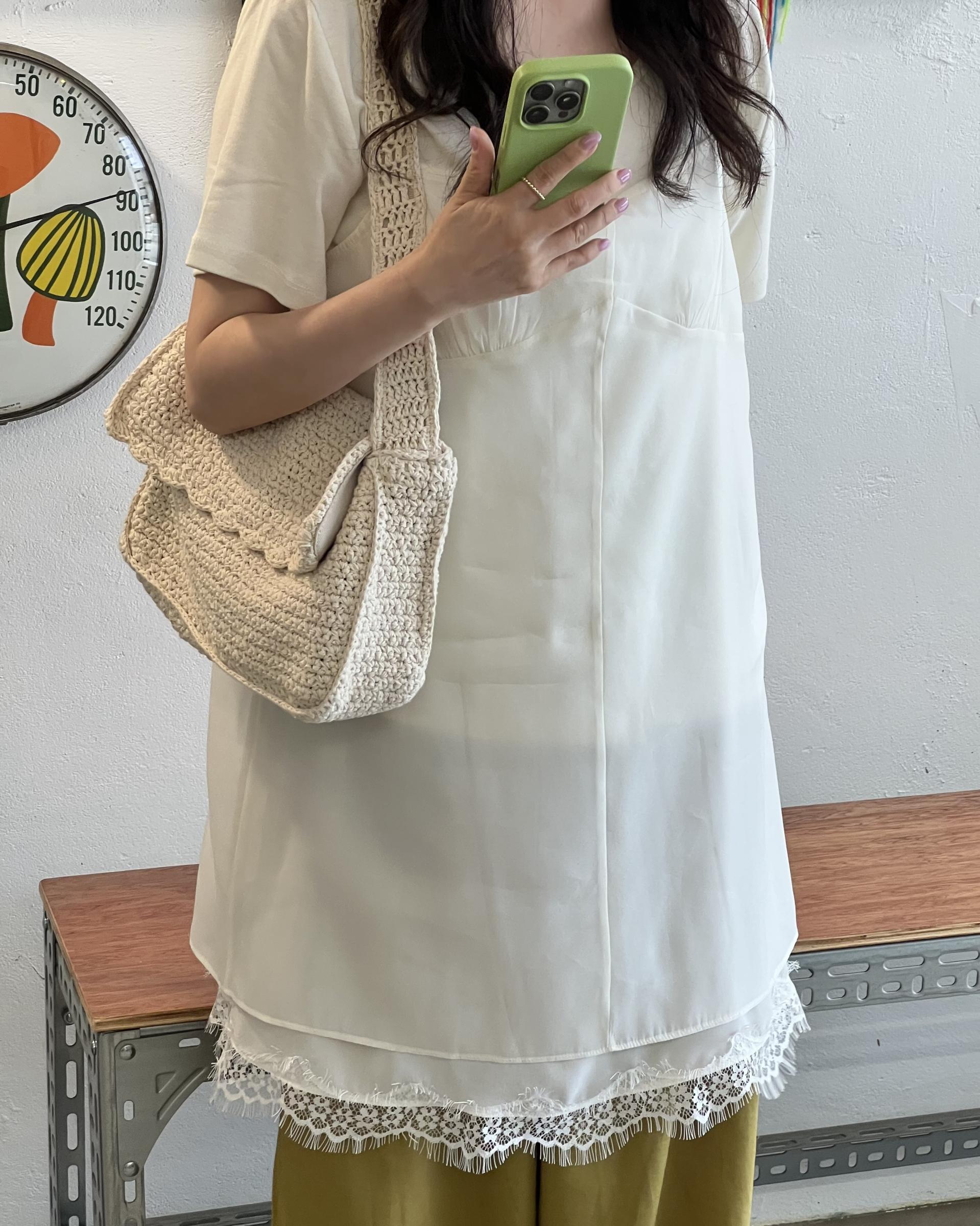 sheer layered dress (cream/dusty pink)