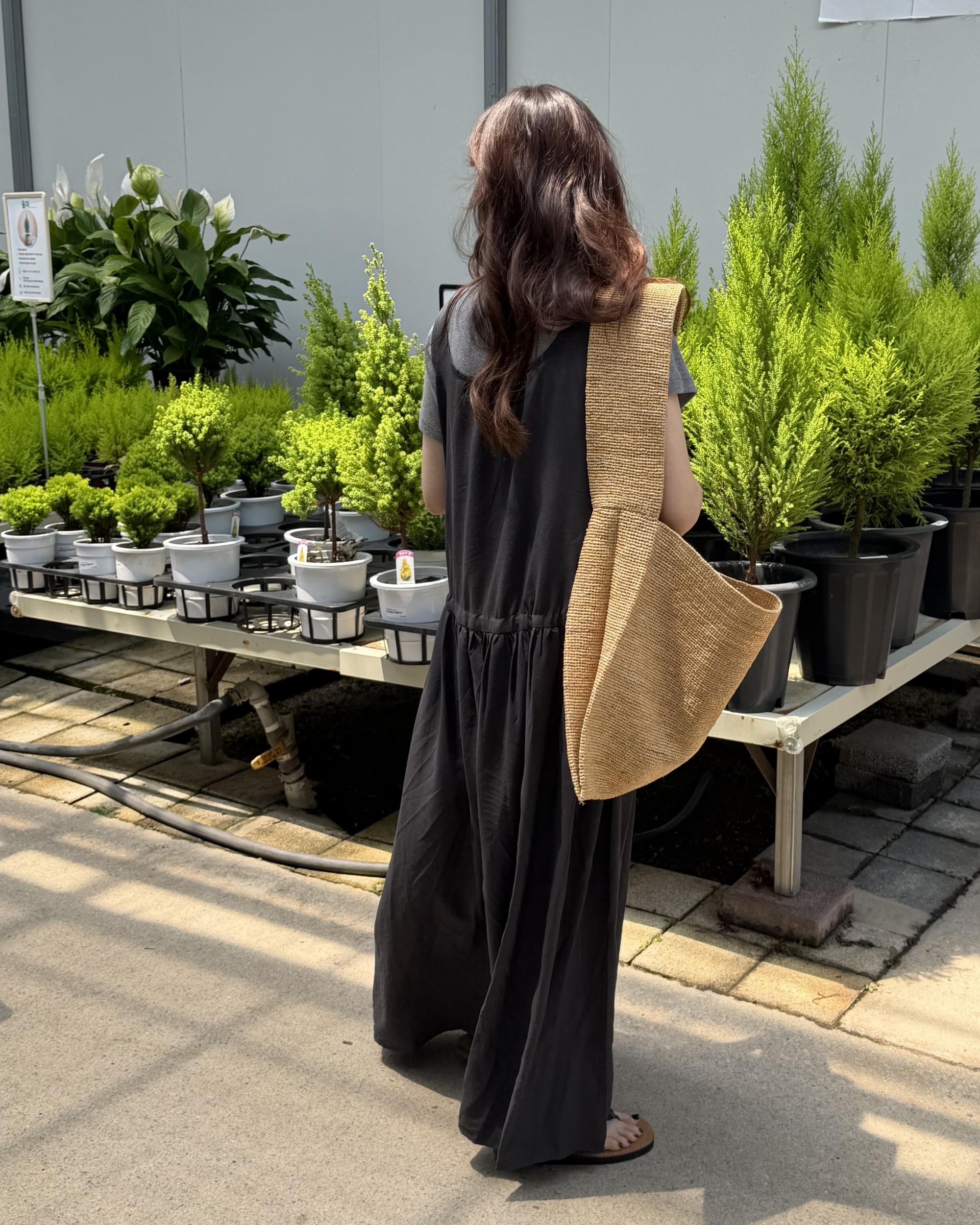 oatmeal dress (charcoal/cream)