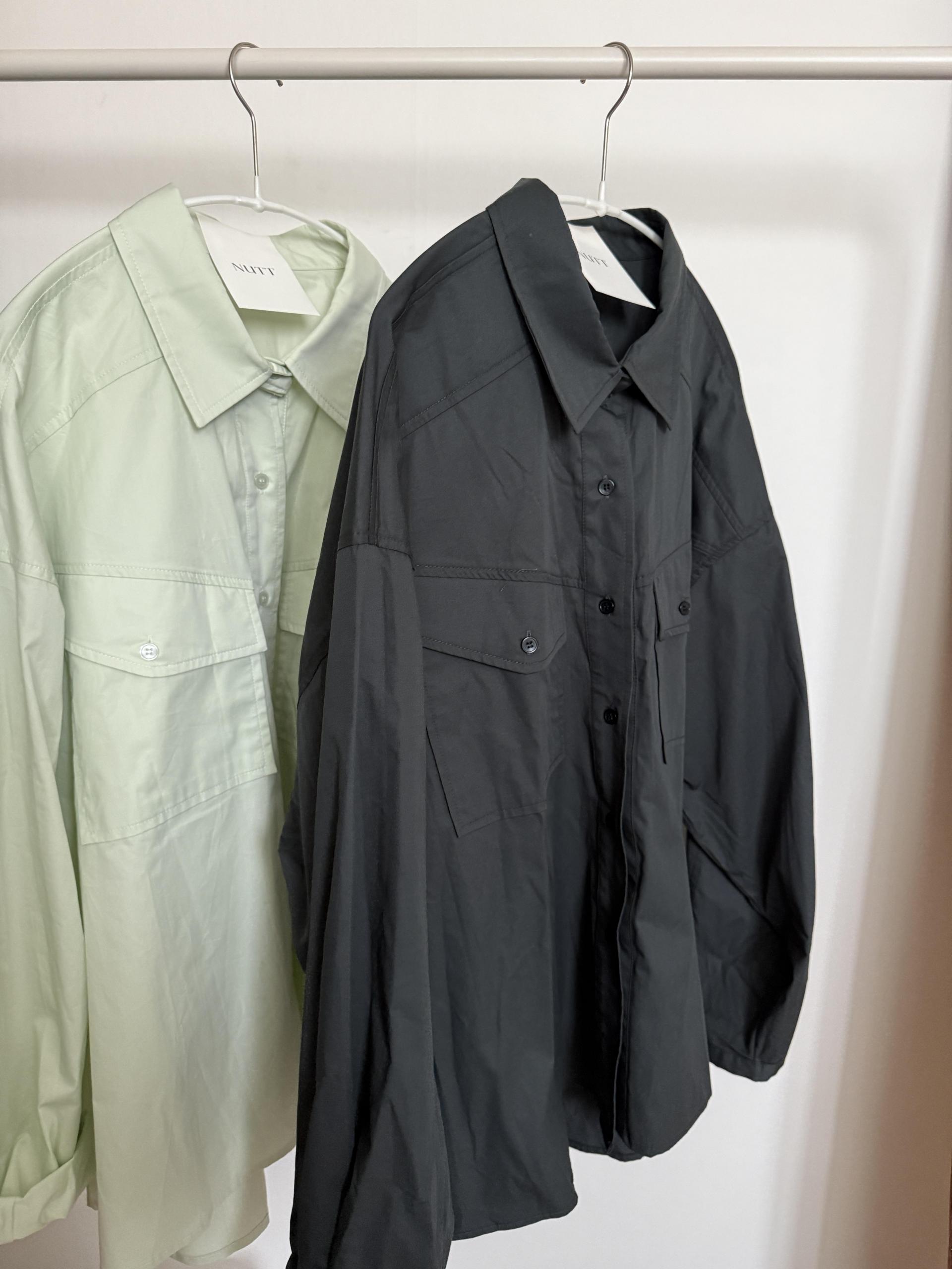 over pocket shirt (mint/charcoal)