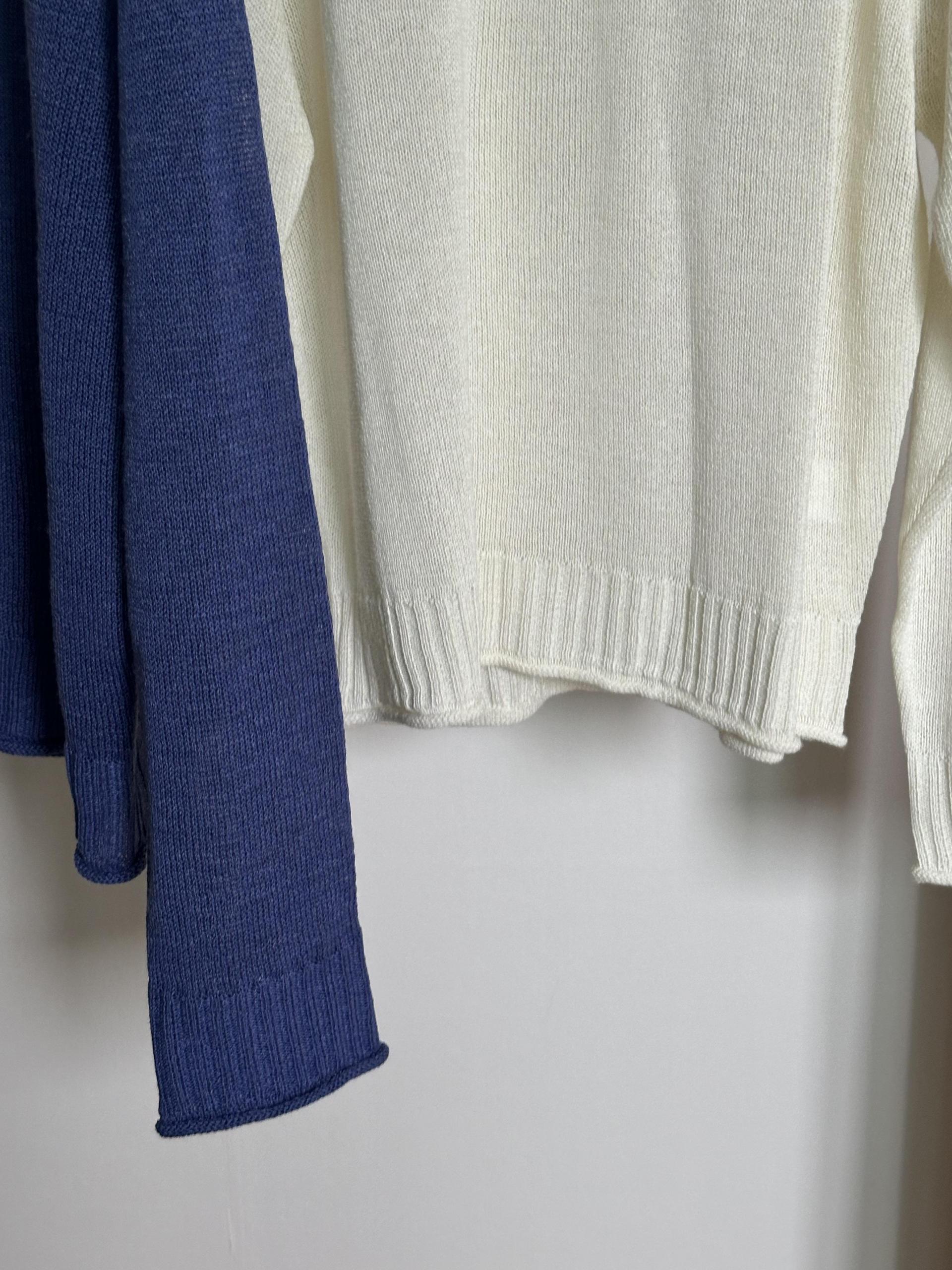 brew round knit (purple/cream)