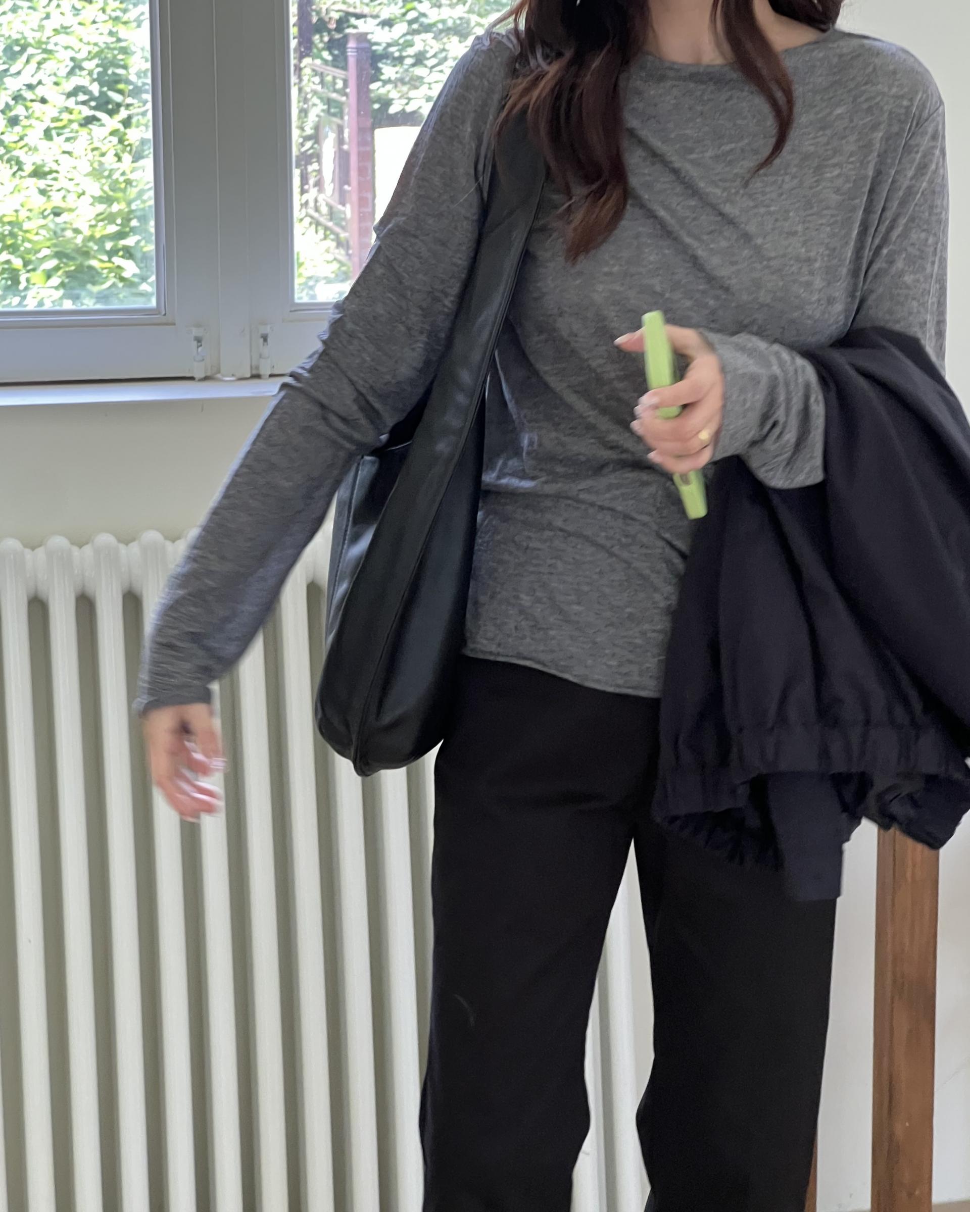 wool skin top (ivory/beige/charcoal/black)