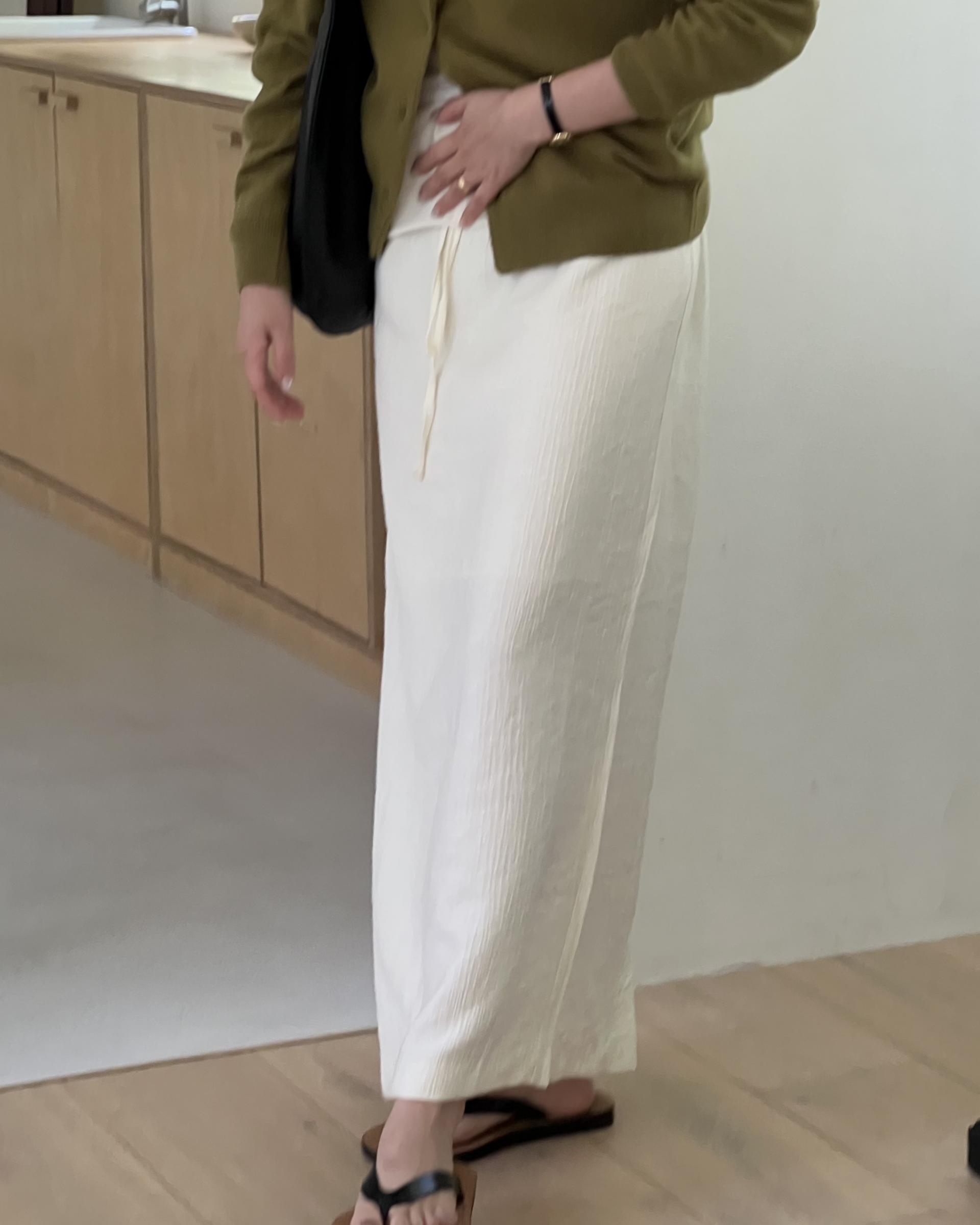 base wrinkle skirt (black/cream)