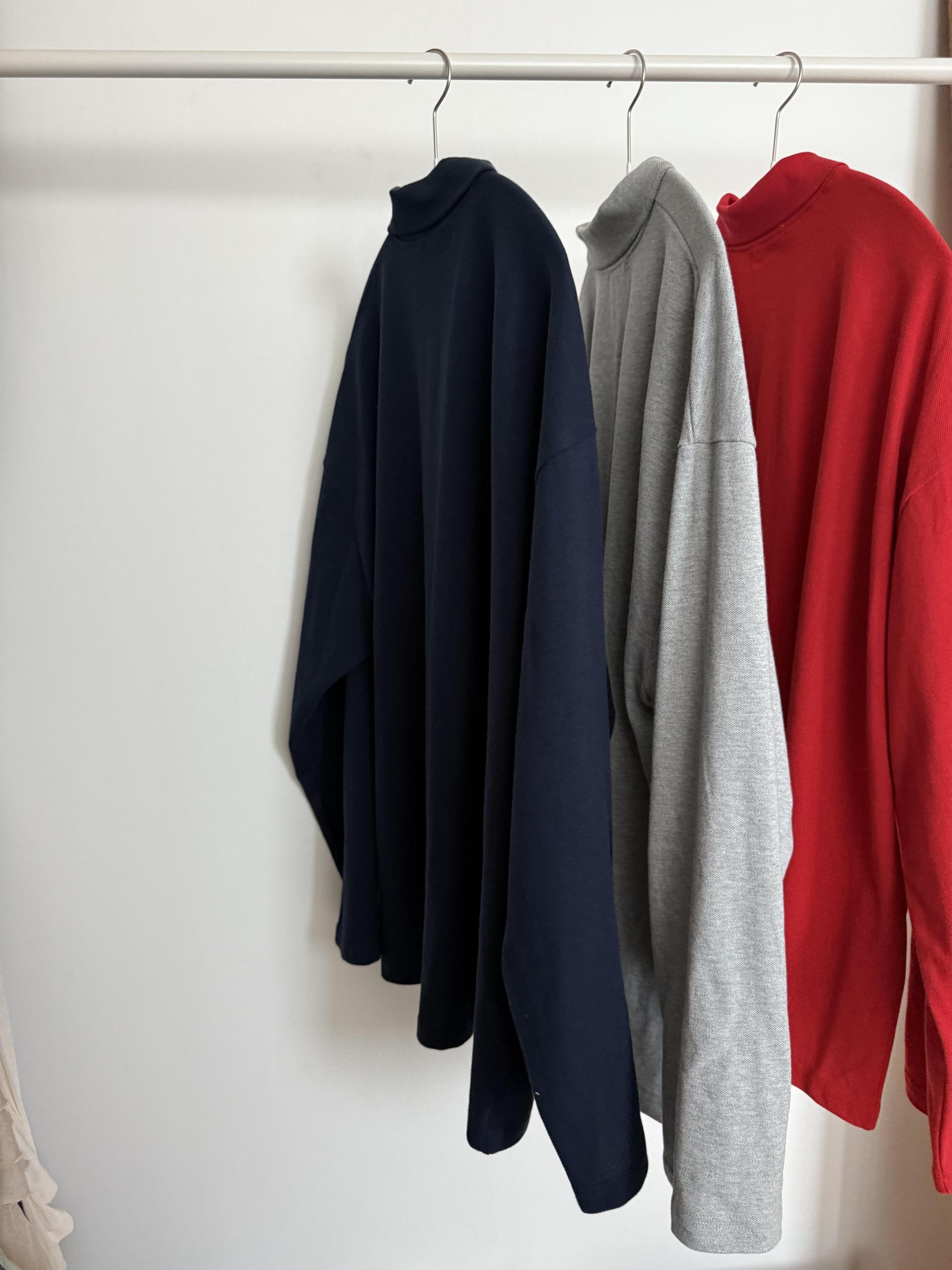 puffin button PK top (grey/navy/red)