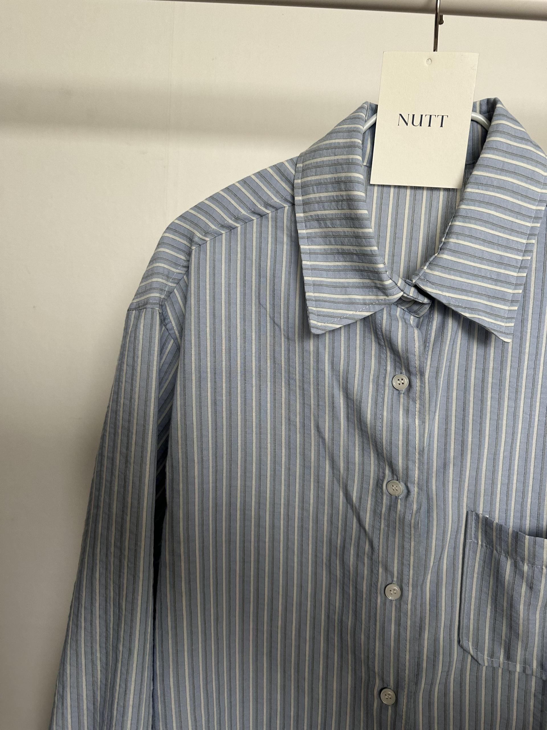 tacit stripe shirt (beige/blue)