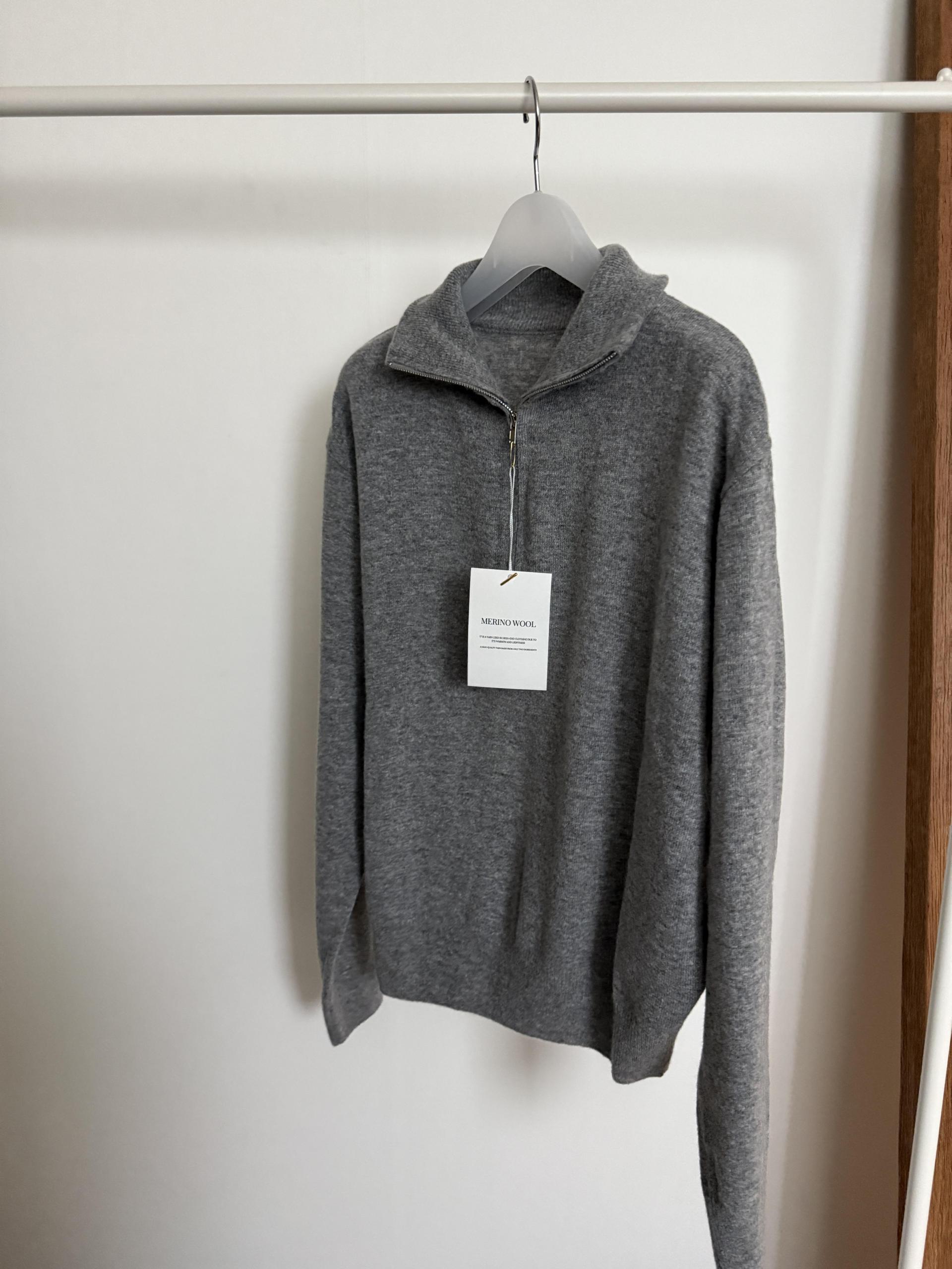 coco knit zip-up (navy/beige/grey)