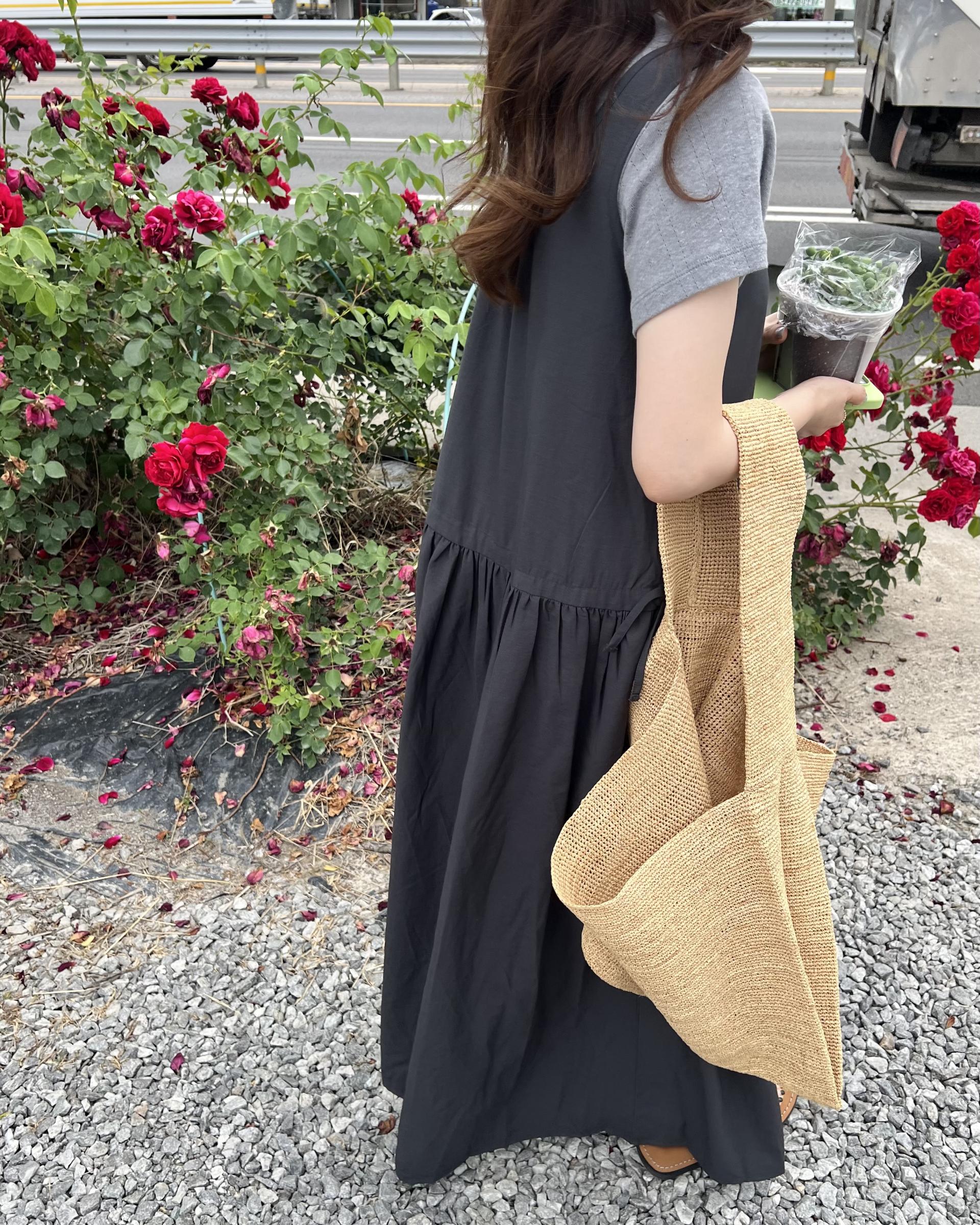 oatmeal dress (charcoal/cream)