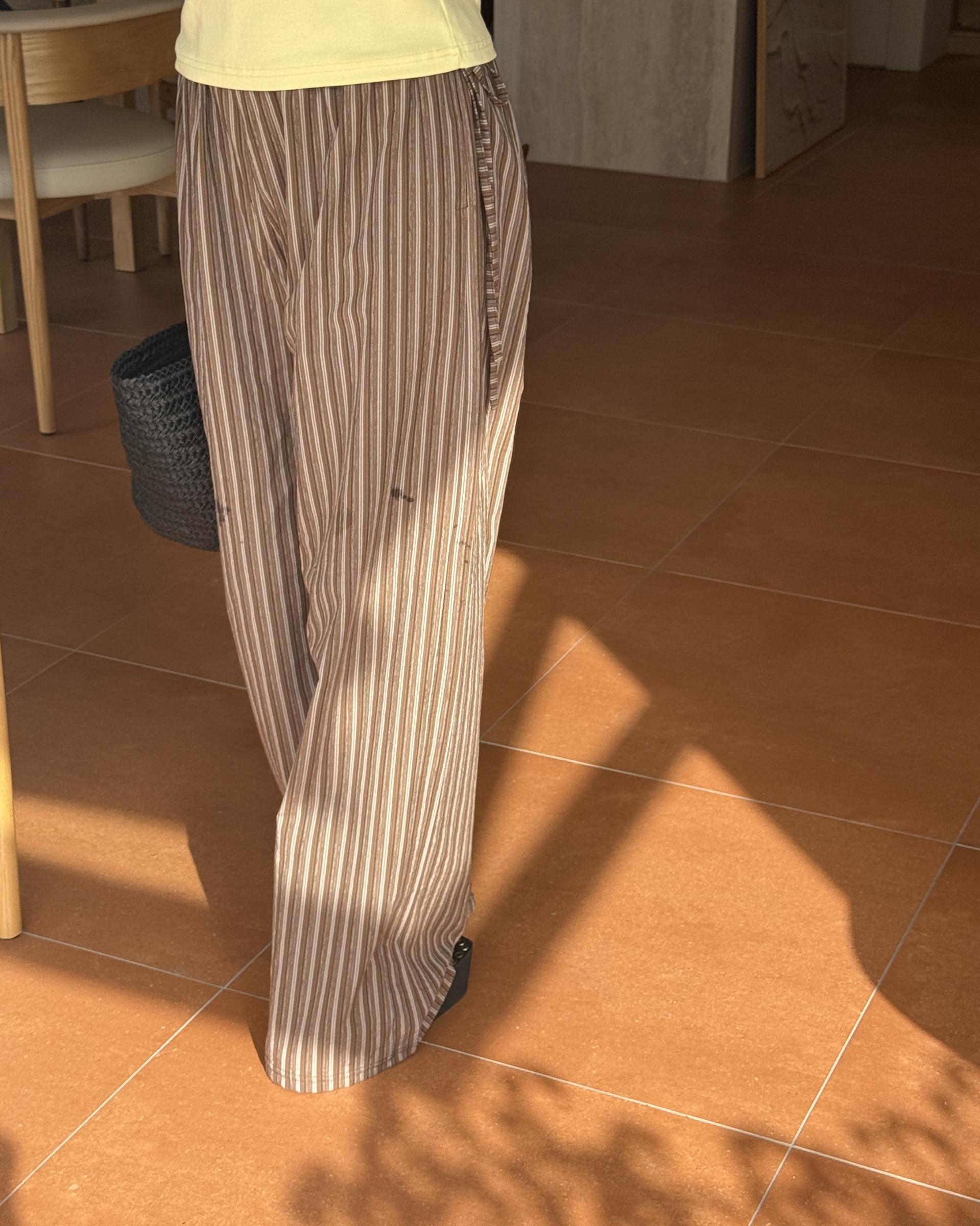 zinny stripe pants (blue/brown)