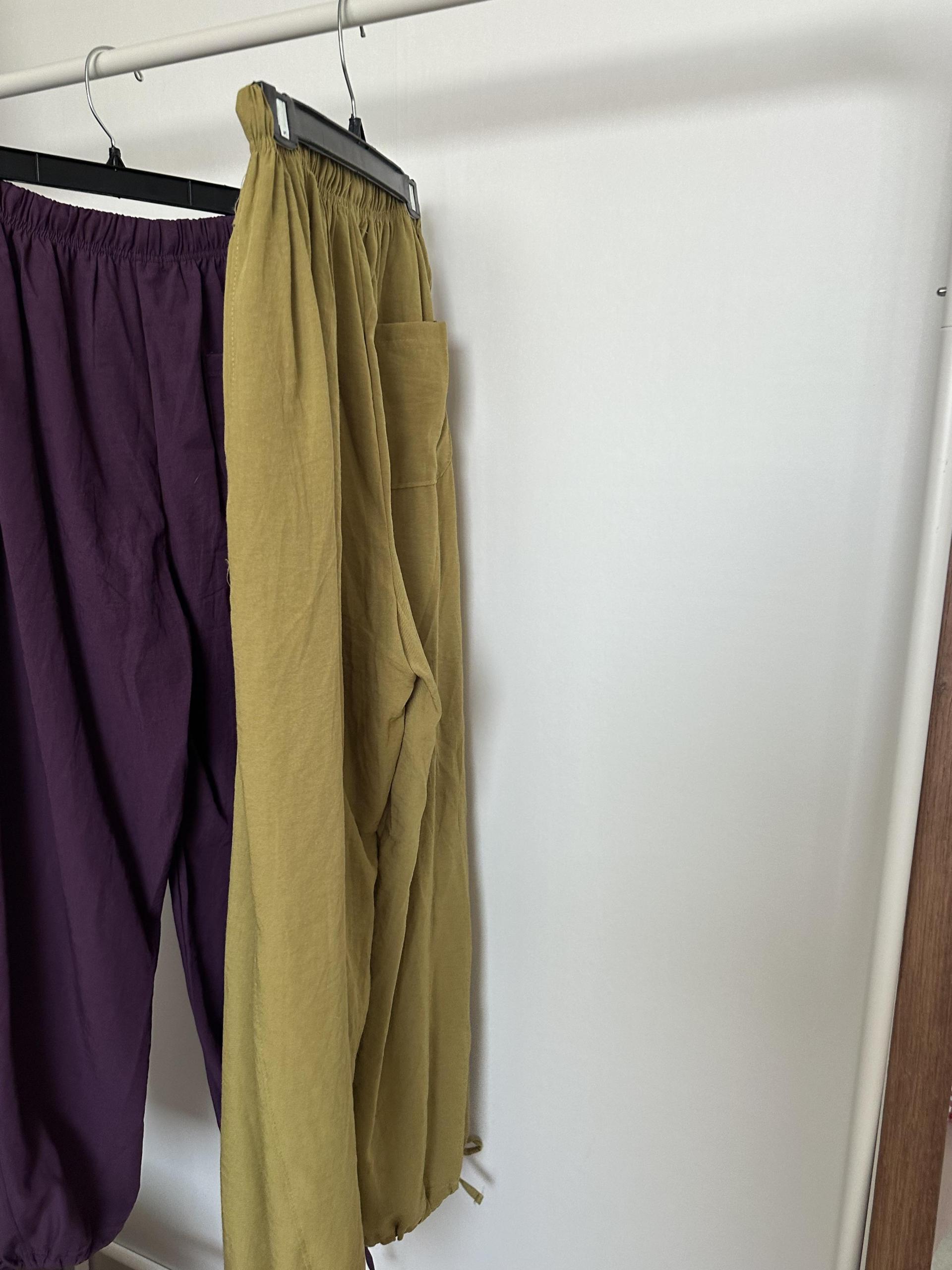boat linen pants (purple/green)