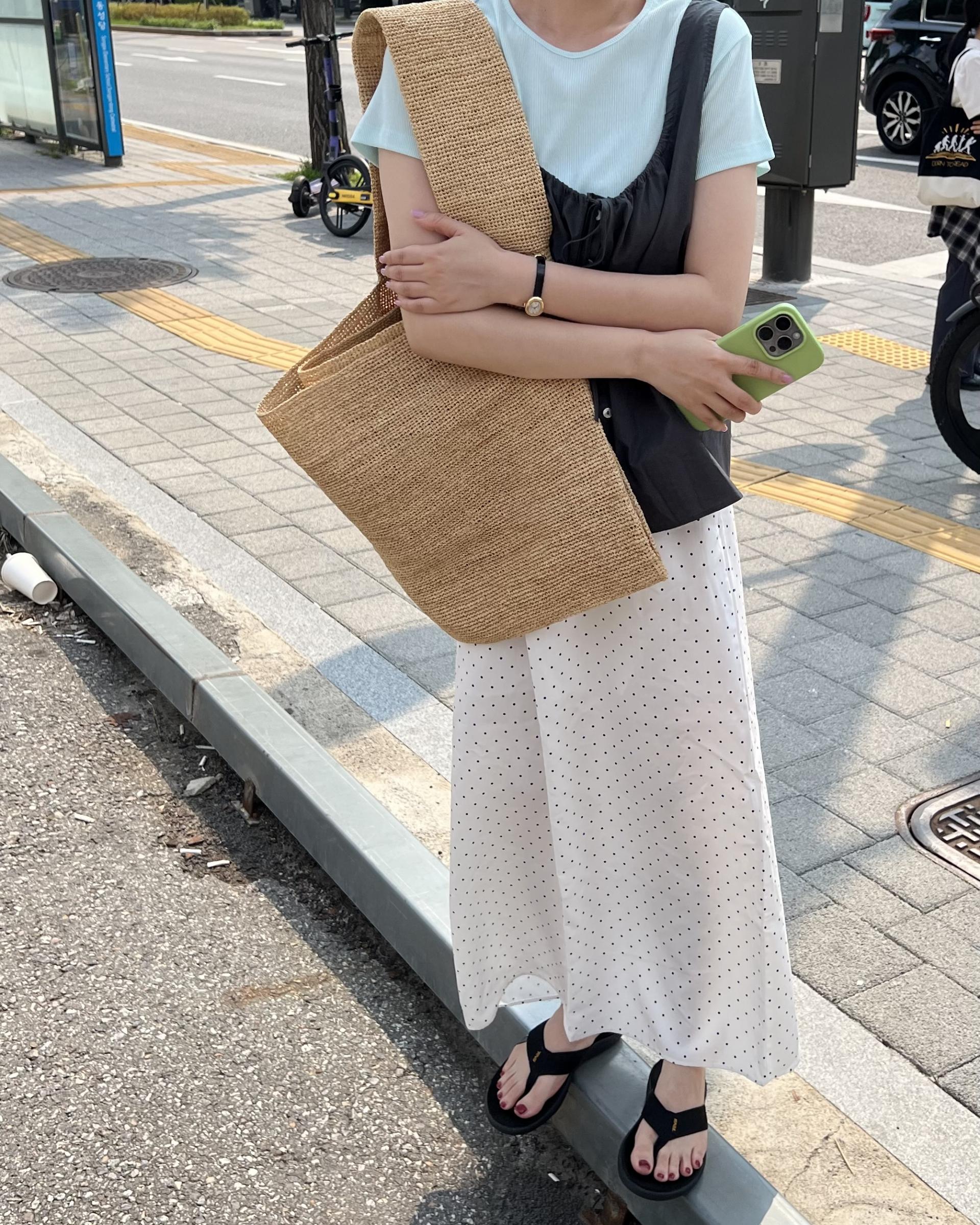 dot maxi skirt