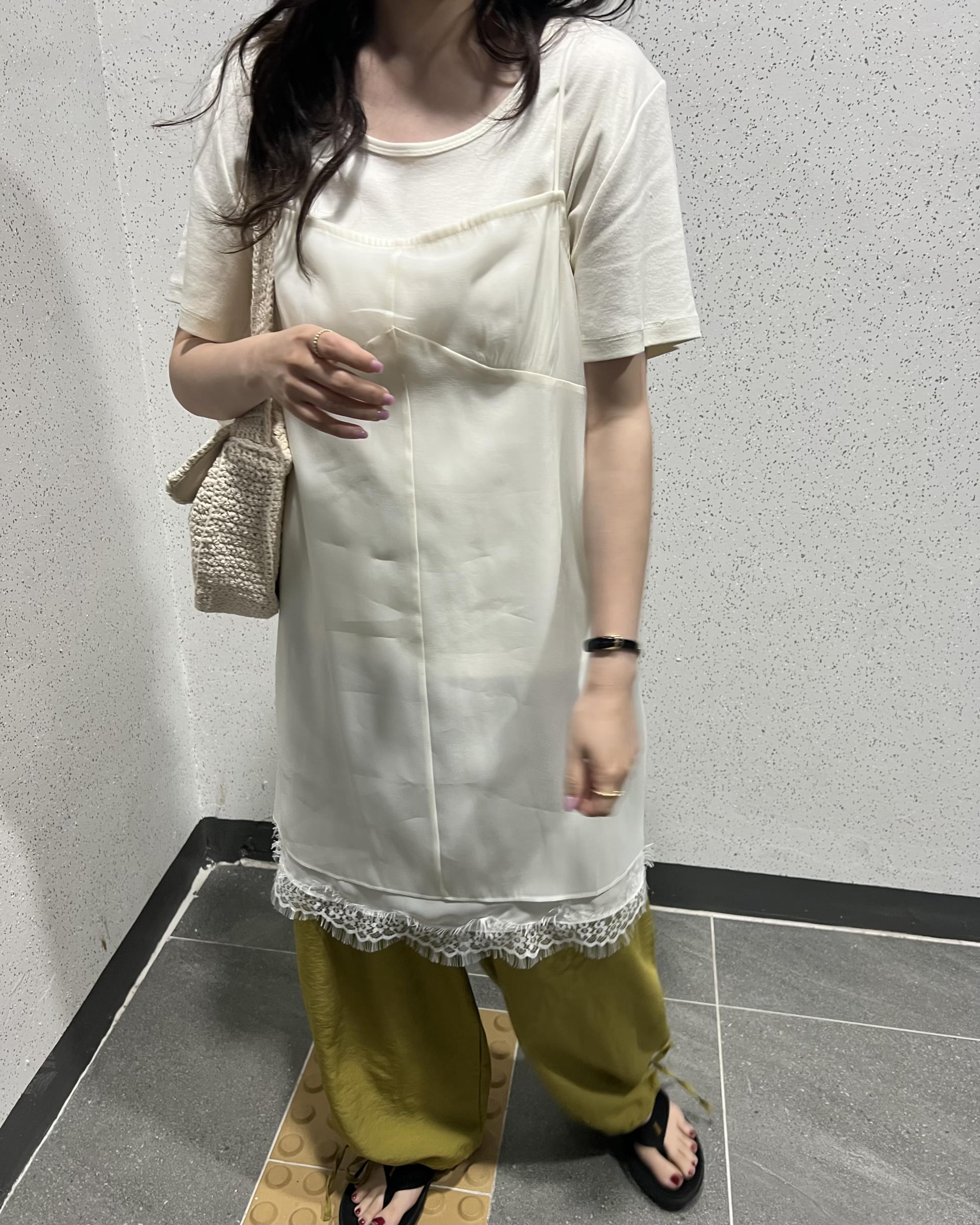 hul u-neck top (cream/melange grey)