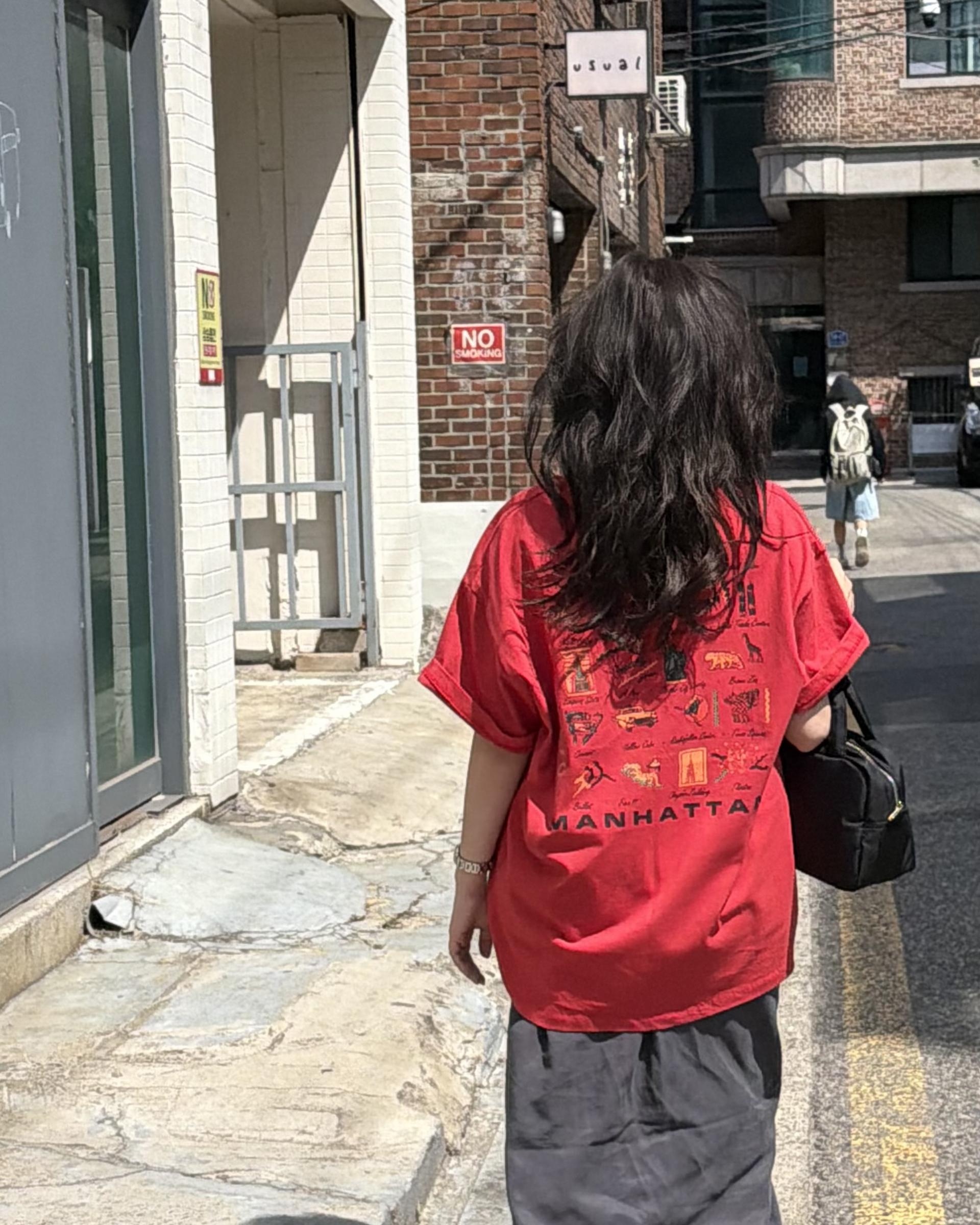 manhattan top (red/charcoal)