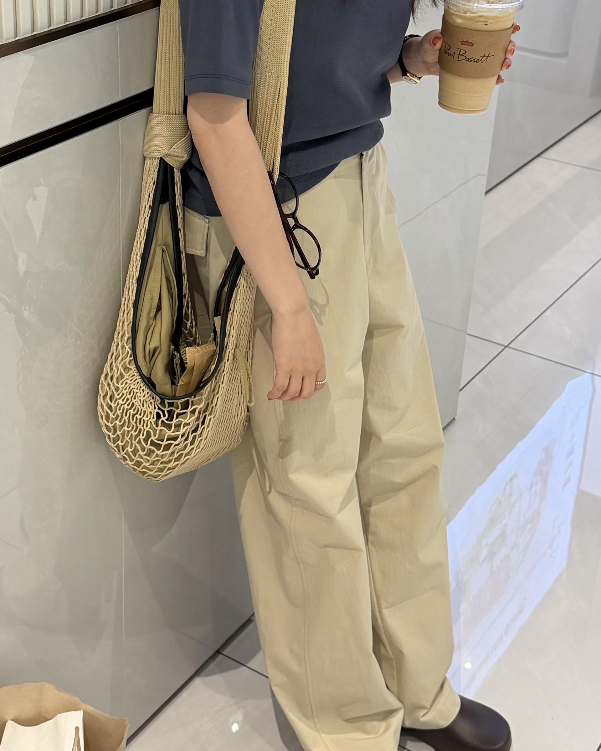 sand cotton pants (milk beige)