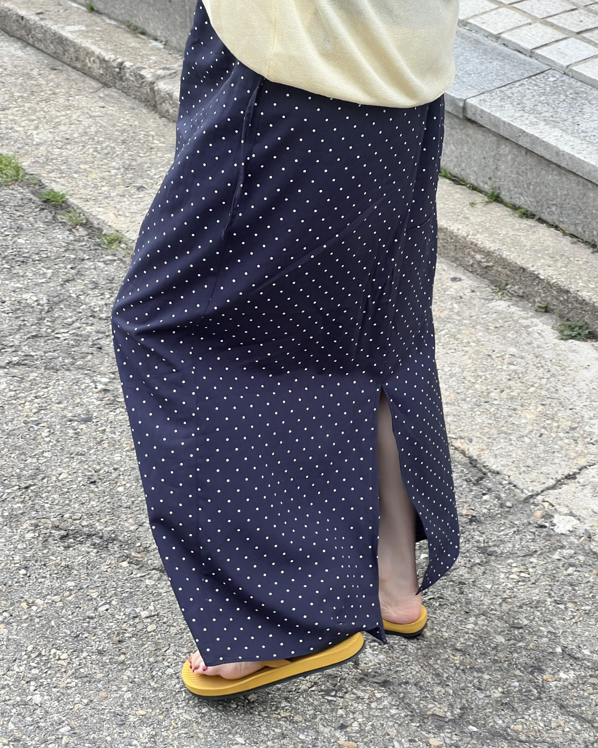 dot maxi skirt