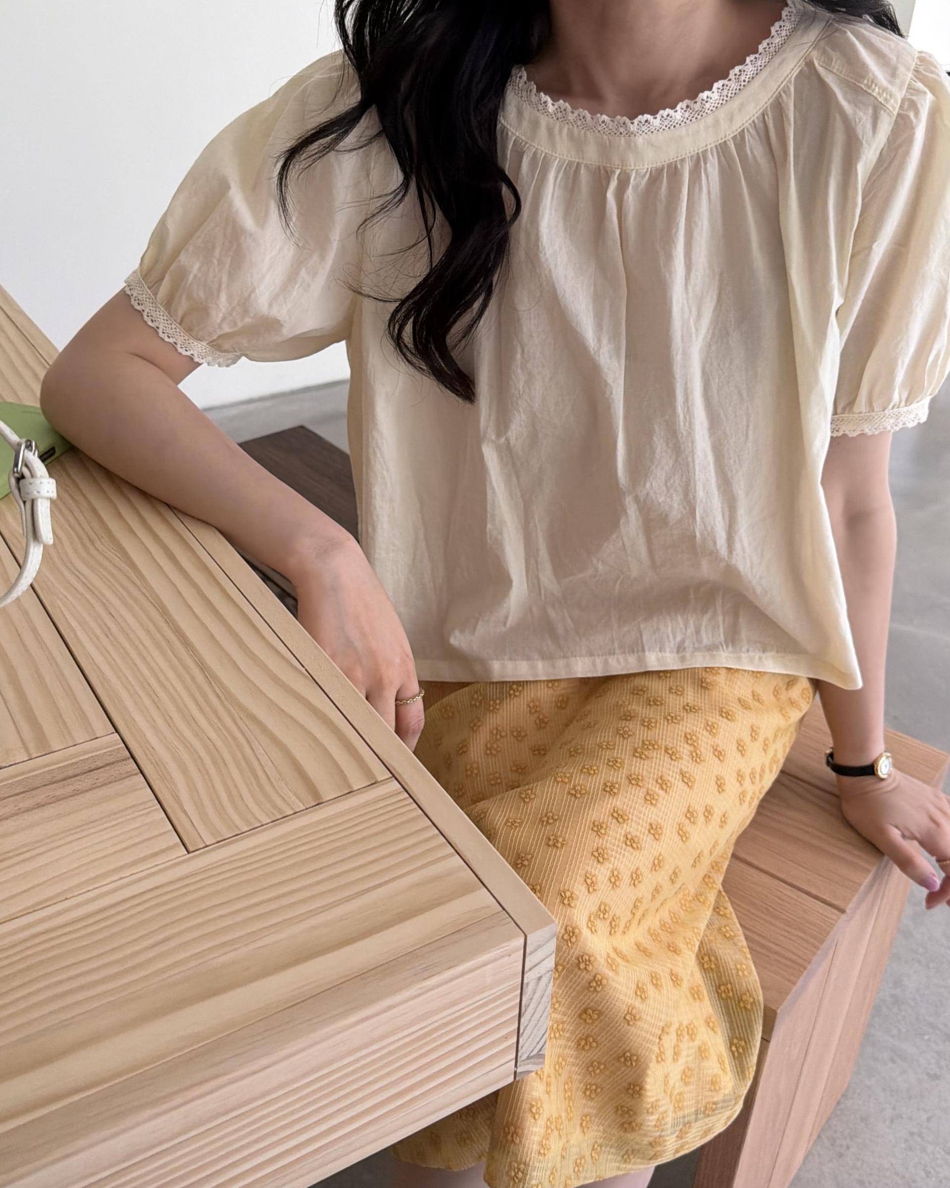 flan lace blouse (cream/ivory)