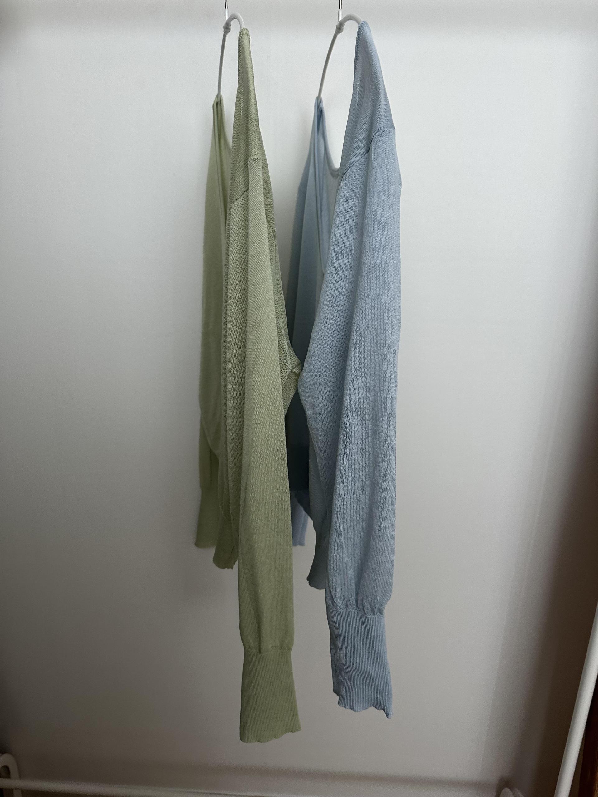 punch u-neck knit (mint/baby blue)소재