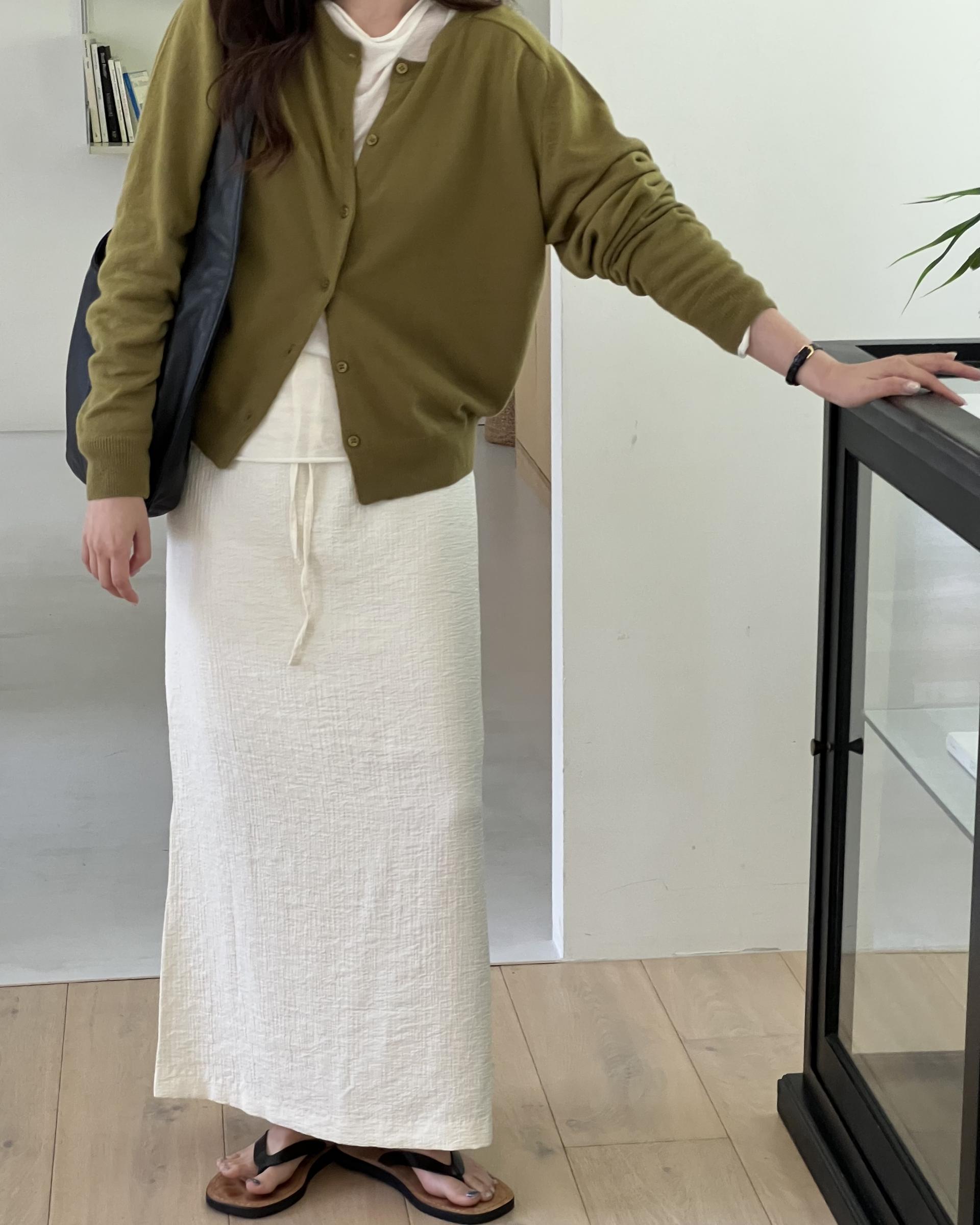 base wrinkle skirt (black/cream)